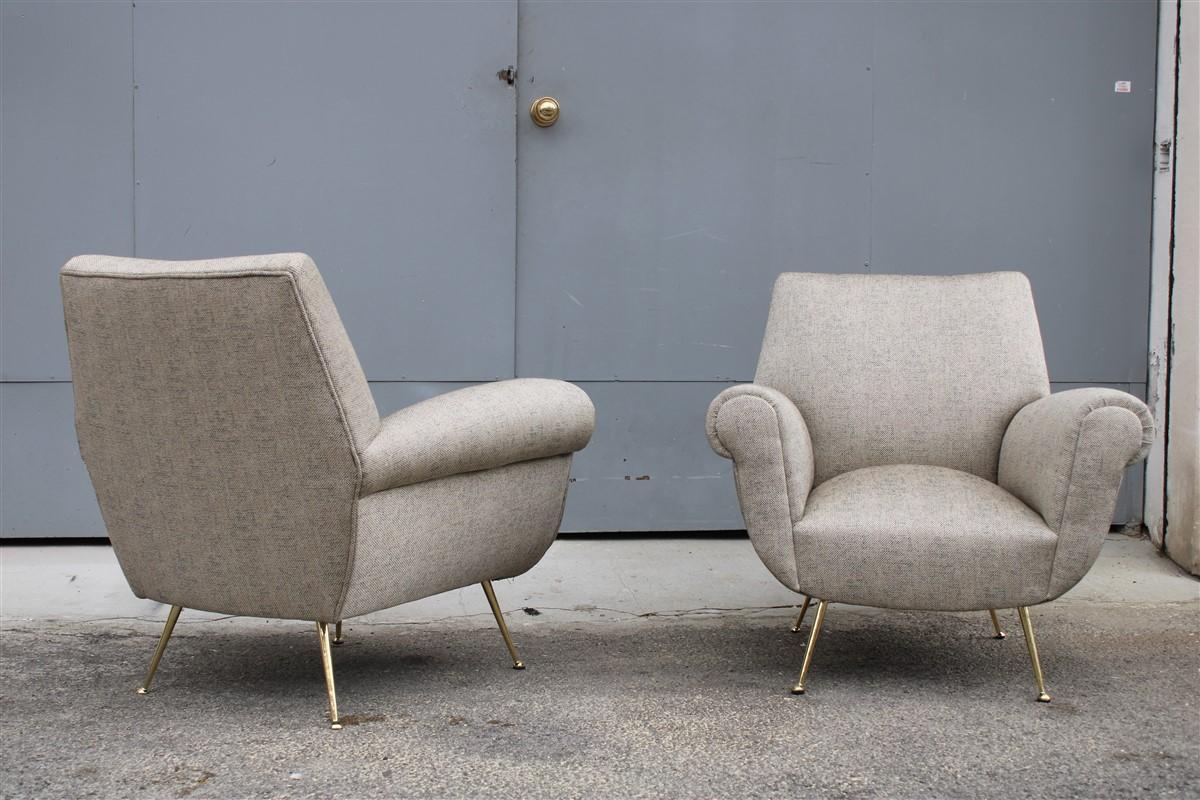 Paar italienische Design-Sessel aus der Mitte des Jahrhunderts Gigi Radice für Minotti 1950er Jahre im Angebot 2