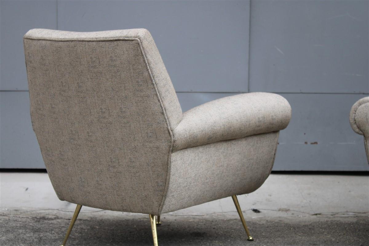 Paar italienische Design-Sessel aus der Mitte des Jahrhunderts Gigi Radice für Minotti 1950er Jahre im Angebot 4