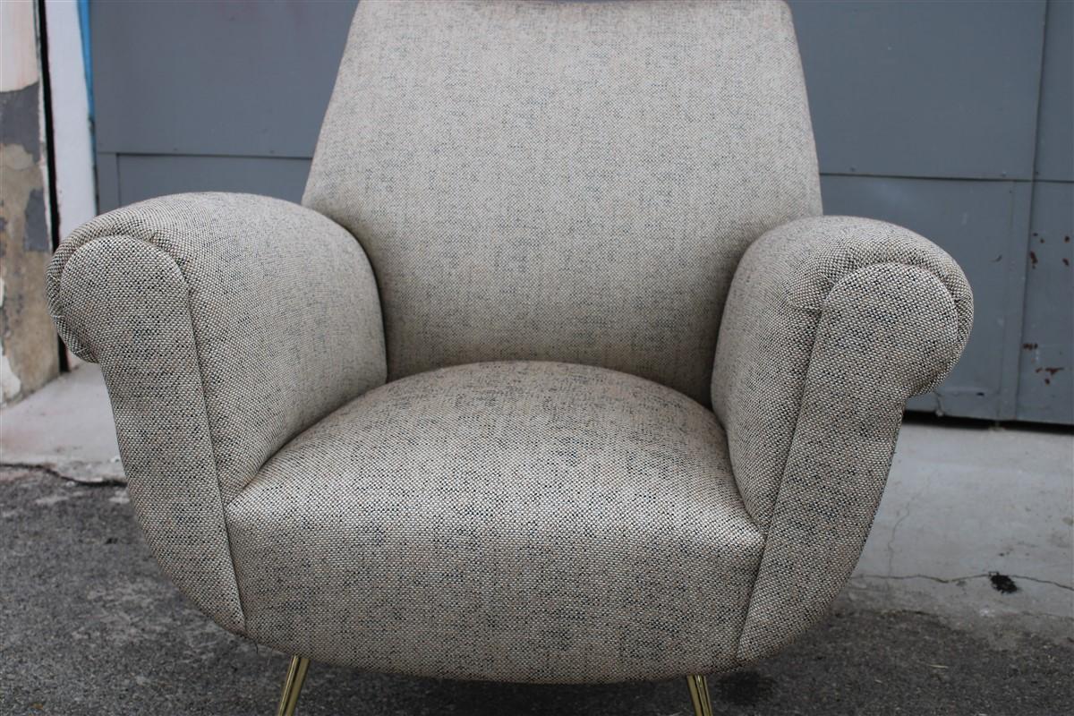 Paar italienische Design-Sessel aus der Mitte des Jahrhunderts Gigi Radice für Minotti 1950er Jahre (Messing) im Angebot