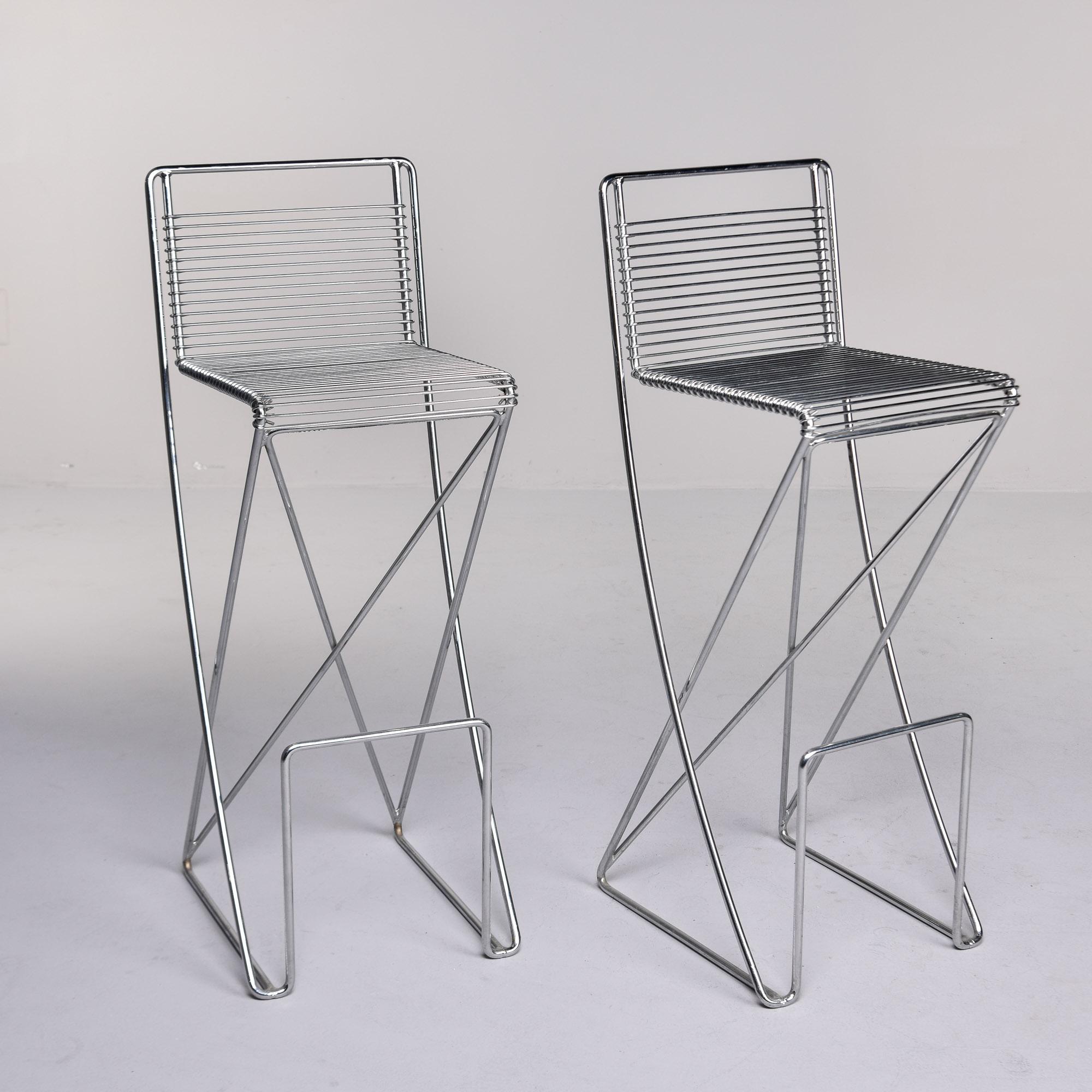 Pair Mid Century Kreuzschwinger Chrome Bar Stools by Till Behrens for Shulbach For Sale 3