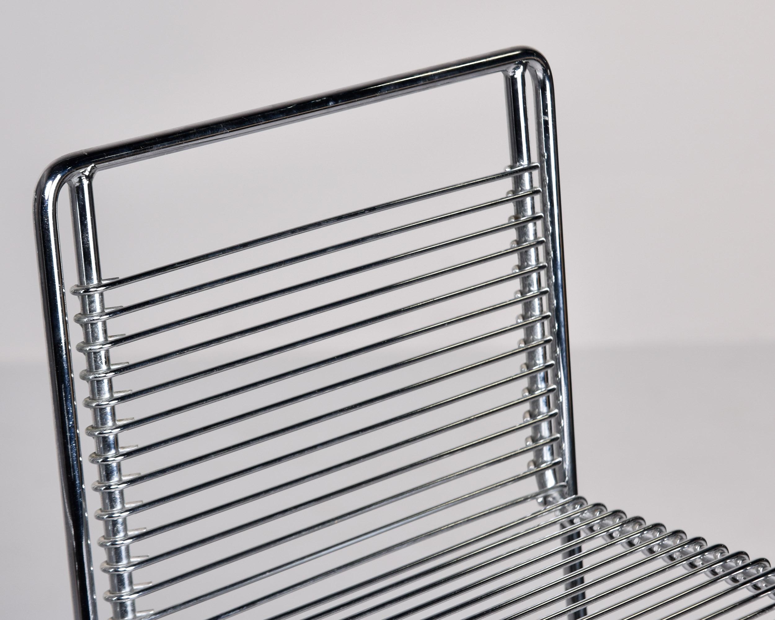 Pair Mid Century Kreuzschwinger Chrome Bar Stools by Till Behrens for Shulbach For Sale 4