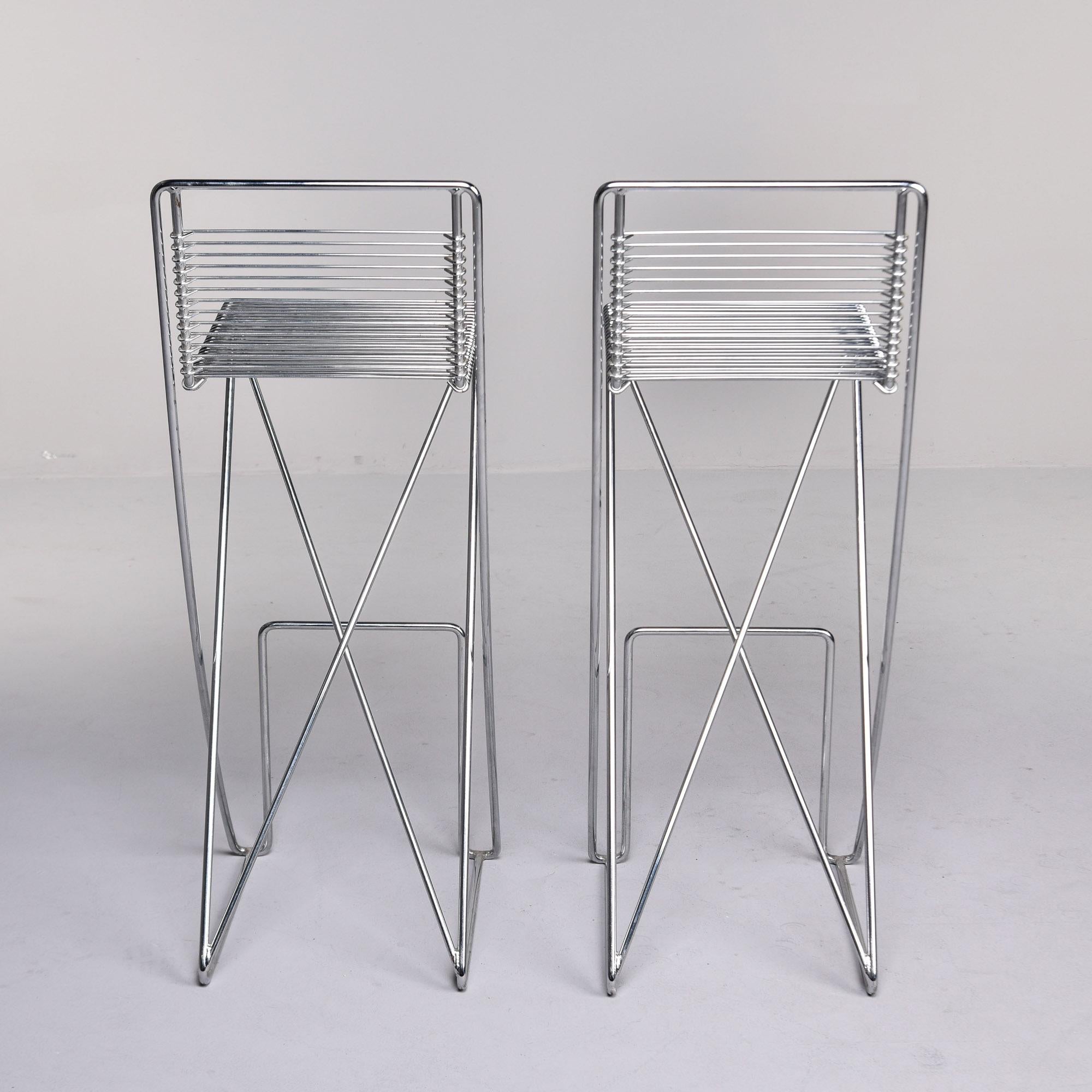 20th Century Pair Mid Century Kreuzschwinger Chrome Bar Stools by Till Behrens for Shulbach For Sale