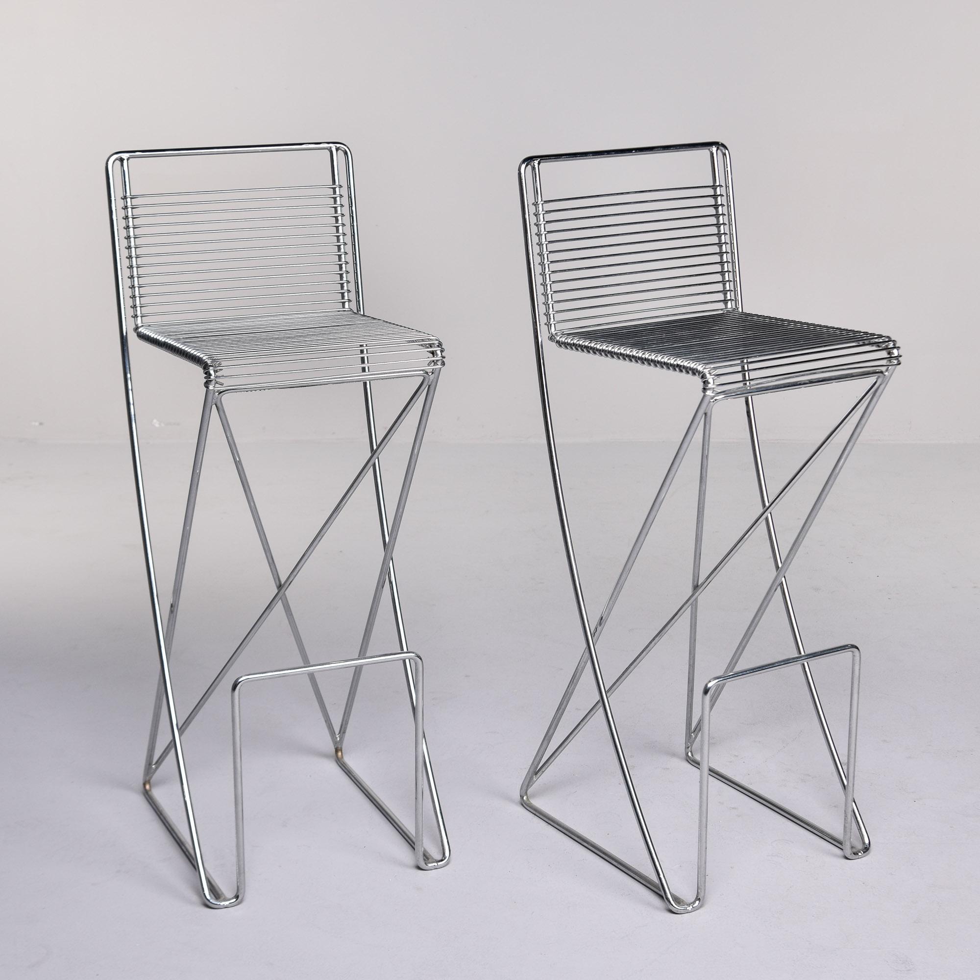 Pair Mid Century Kreuzschwinger Chrome Bar Stools by Till Behrens for Shulbach For Sale 2