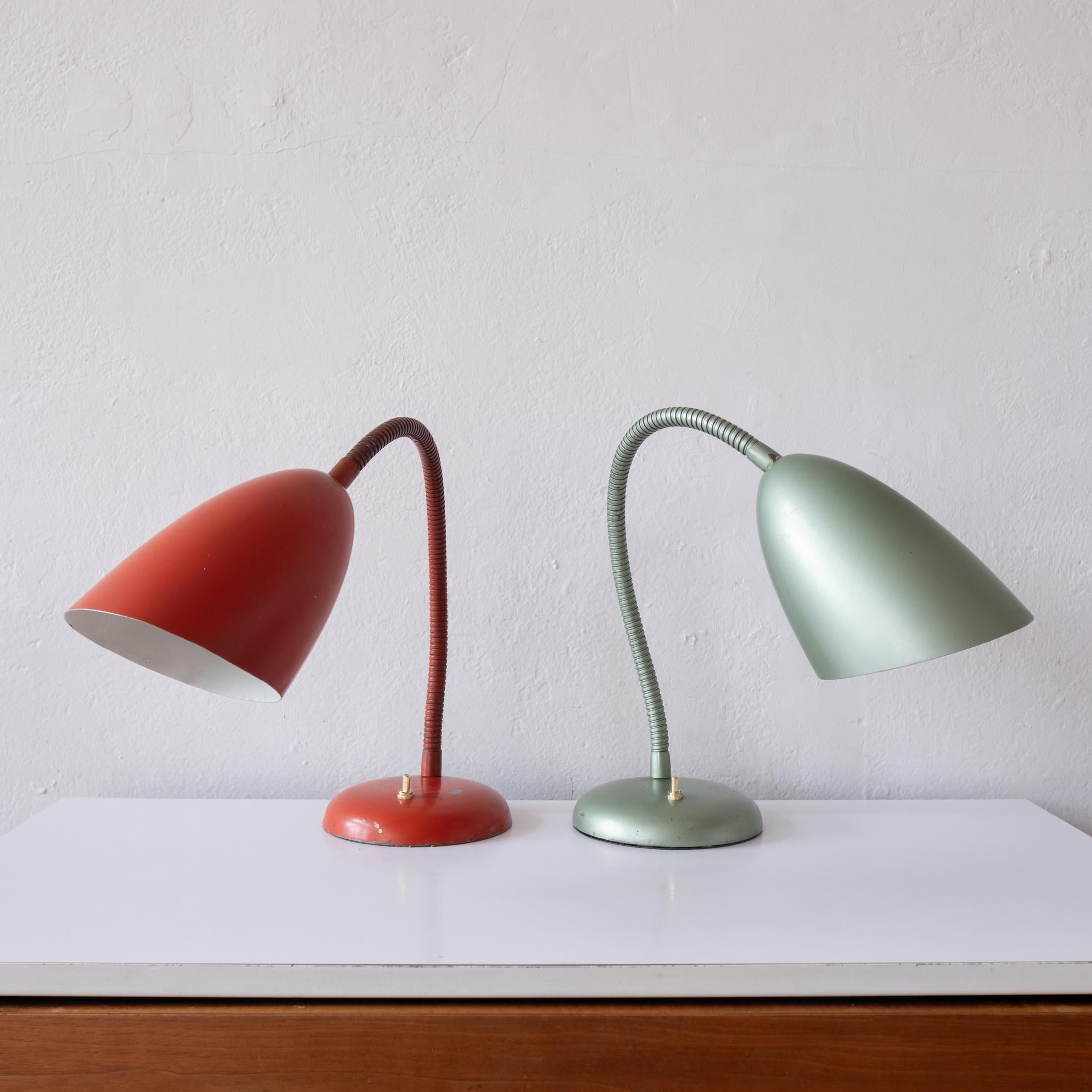 Métal Paire de lampes de table Kurt Versen du milieu du siècle 1950 en vente