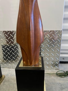 Pair, Mid Century Laurel Lamp Company Mahogany Figural Table Lamps