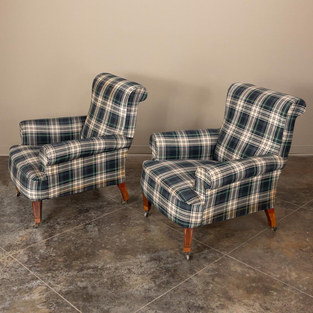 Hand-Crafted Pair of Midcentury Lounge Armchairs