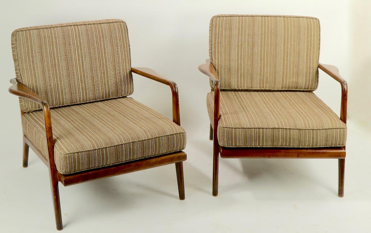Pair of Mid Century Lounge Chairs by Mel Simlow For Sale 9