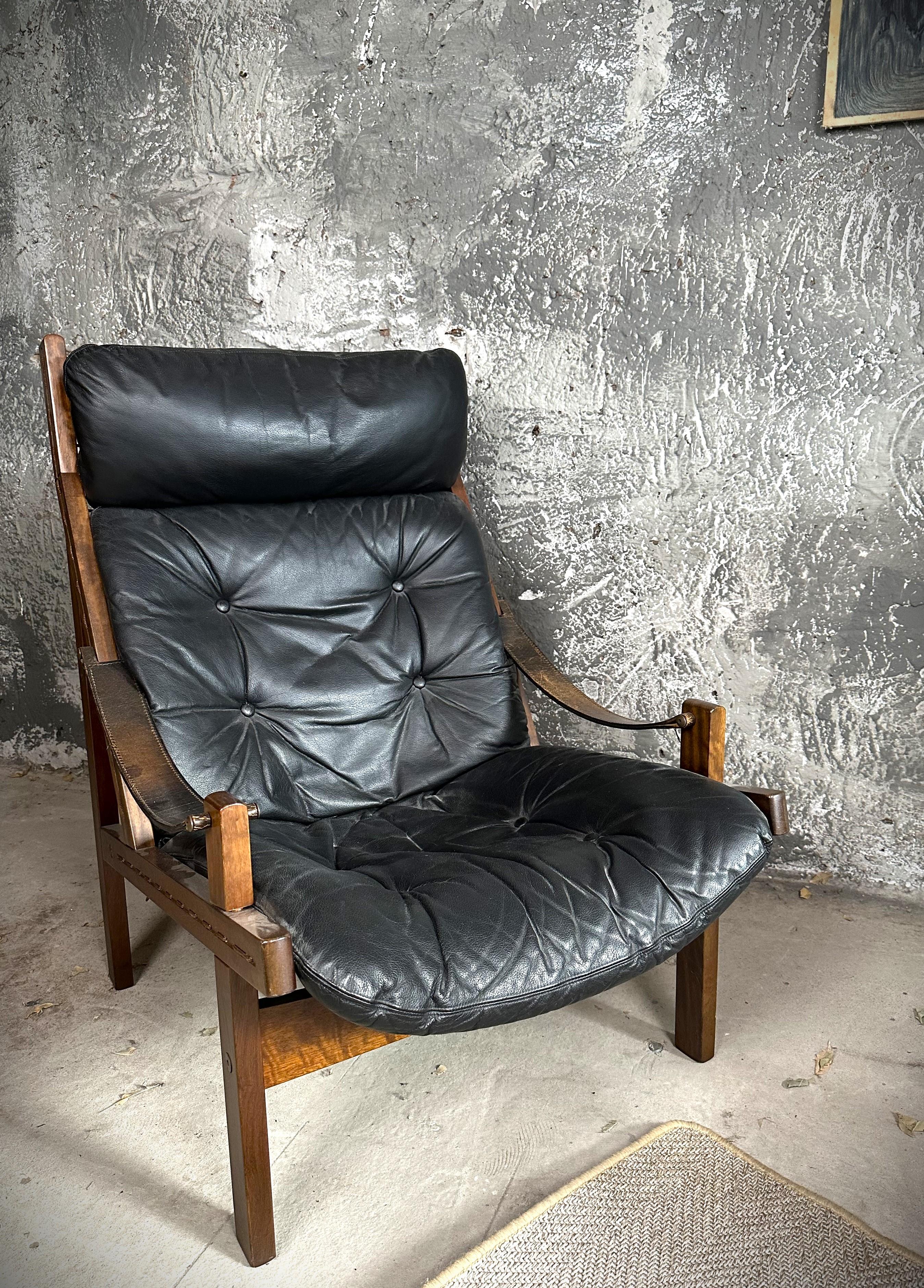 Pair Mid-Century Lounge Hunter Chairs by Torbjørn Afdal for Bruksbo, Norway 1960 For Sale 8