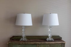 Pair Mid Century Lucite Table Lamps