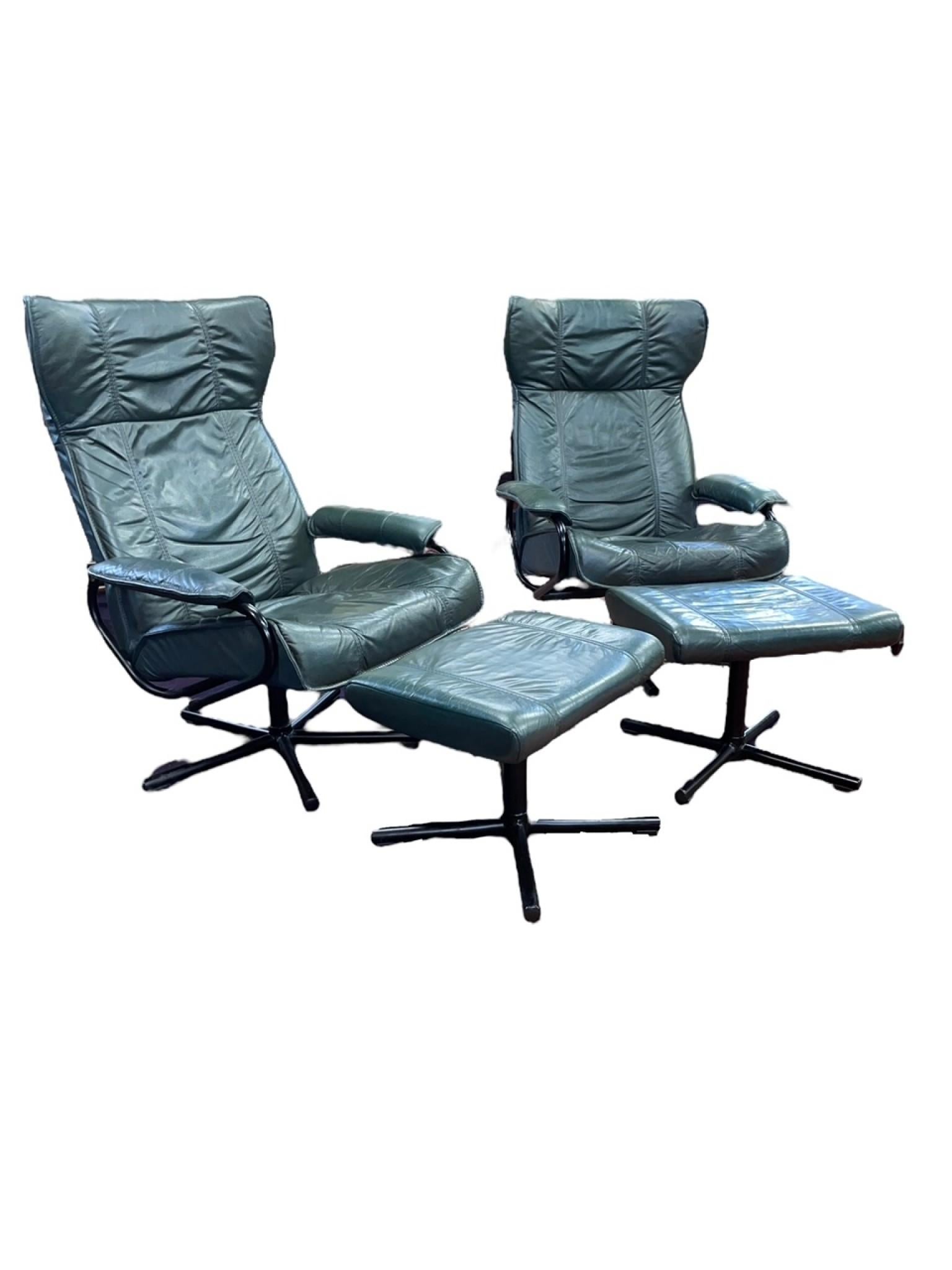 Paire de fauteuils danois modernes du milieu du siècle dernier sièges verts Kebe Bon état - En vente à Potters Bar, GB