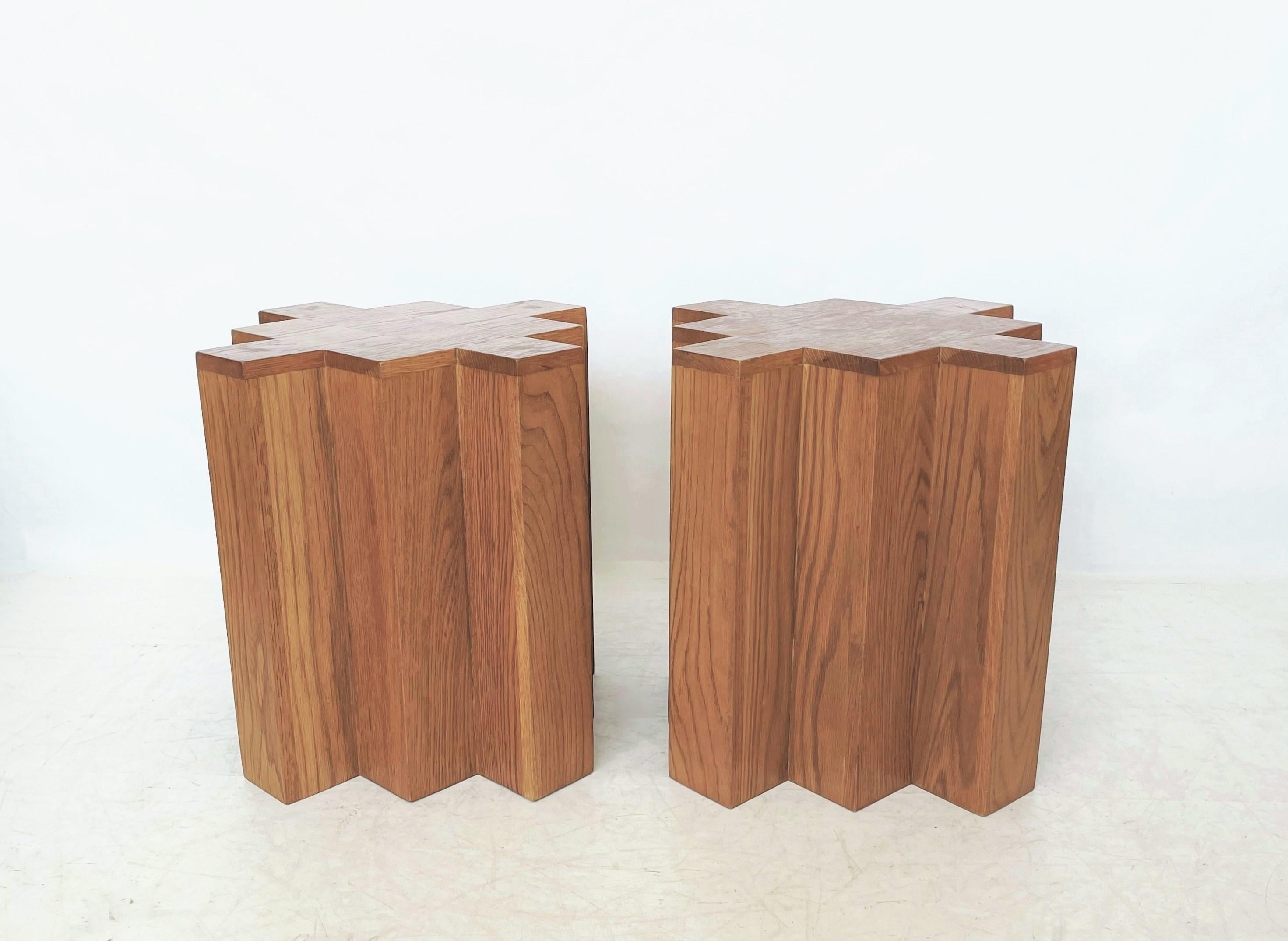 20th Century Pair Mid-Century Modern Art Deco Style Skyscraper Side Tables For Sale