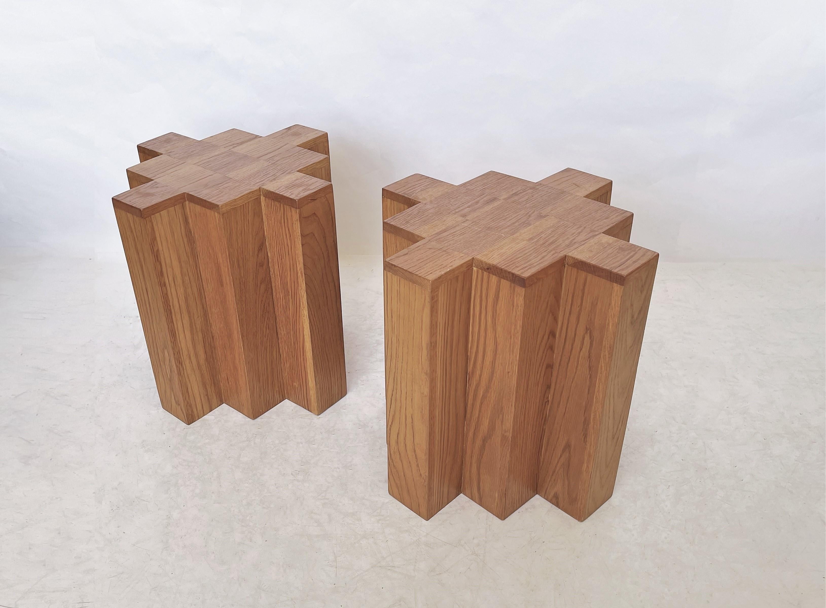 Pair Mid-Century Modern Art Deco Style Skyscraper Side Tables For Sale 1
