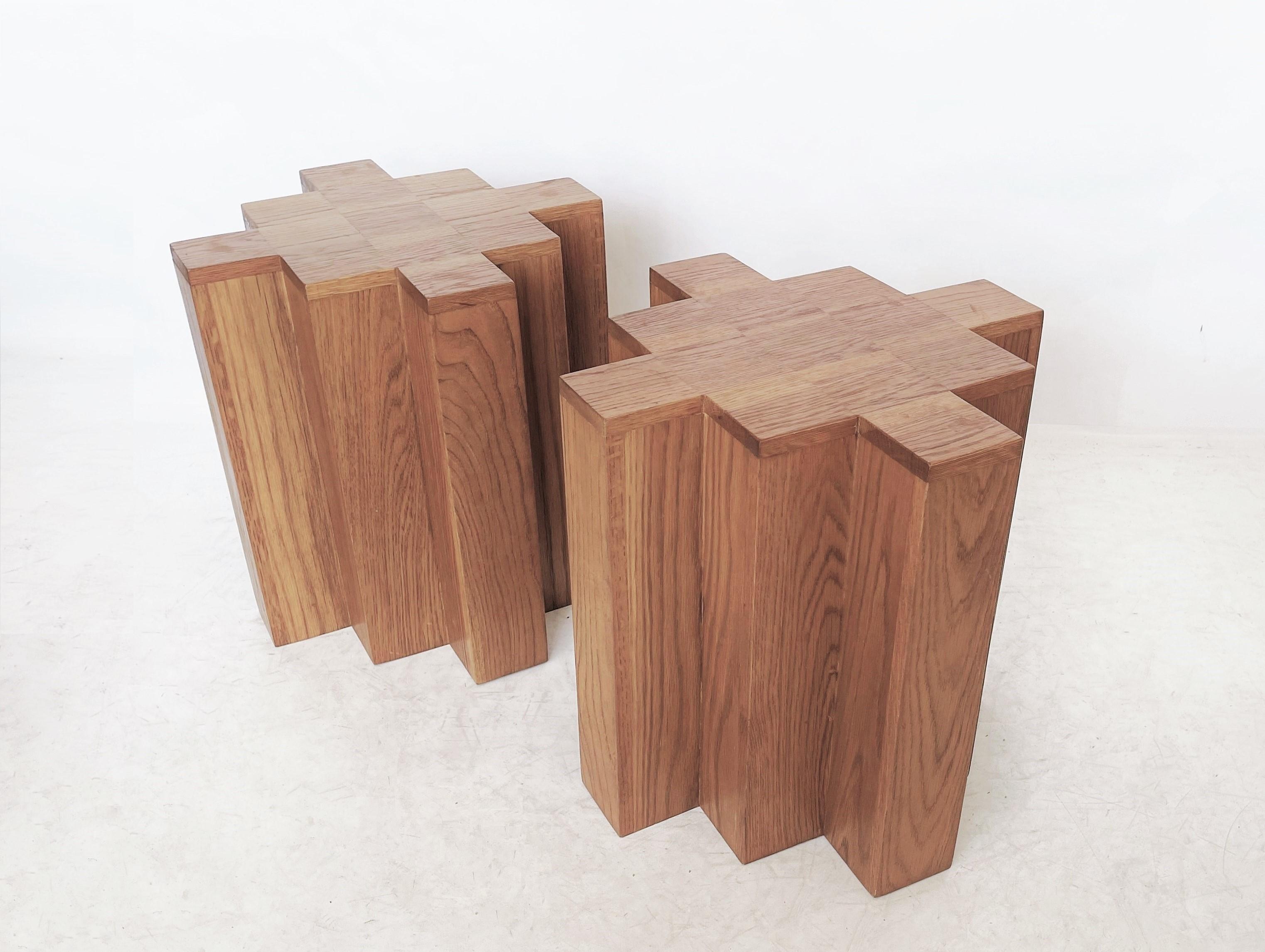 Pair Mid-Century Modern Art Deco Style Skyscraper Side Tables For Sale 2