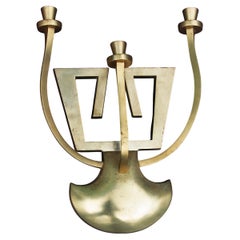 Pair  Mid Century Modern Brass Sconces