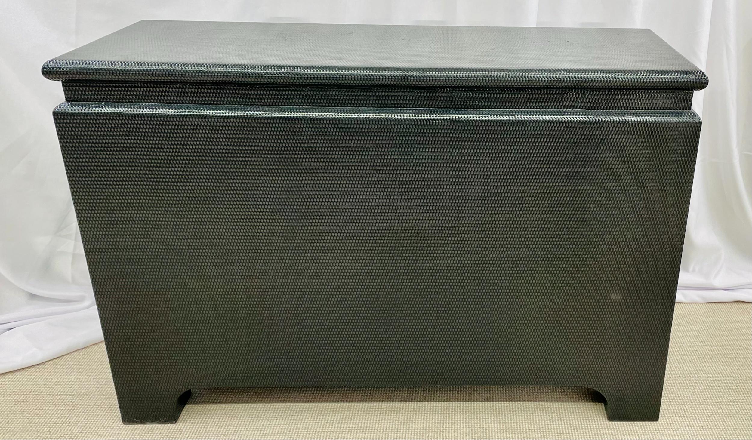 Harrison Van Horn, Commodes di metà secolo, rivestito in pelle nera, anni '80 in vendita 7