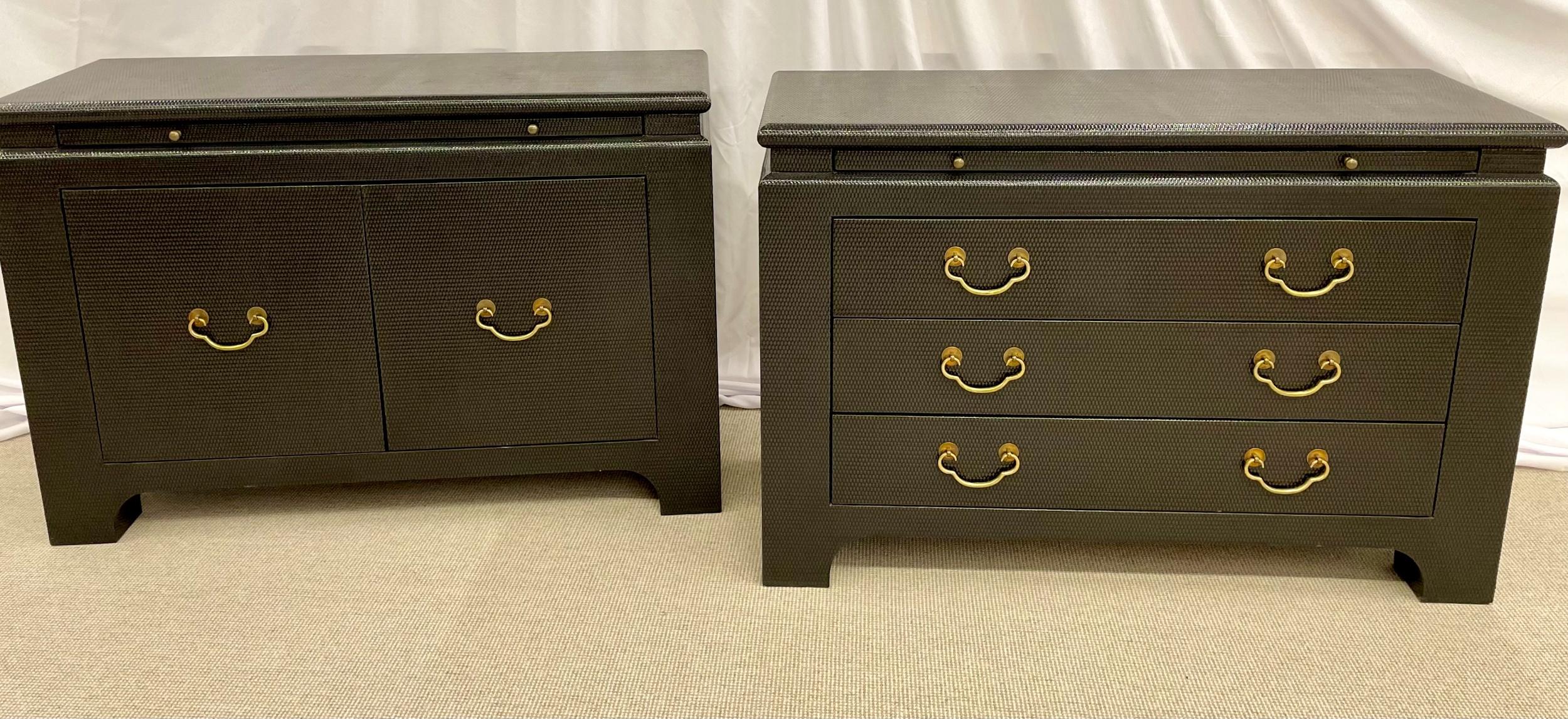 Pair Mid-Century Modern Cabinets Commodes or Night Stands Harrison Van Horn In Good Condition For Sale In Stamford, CT