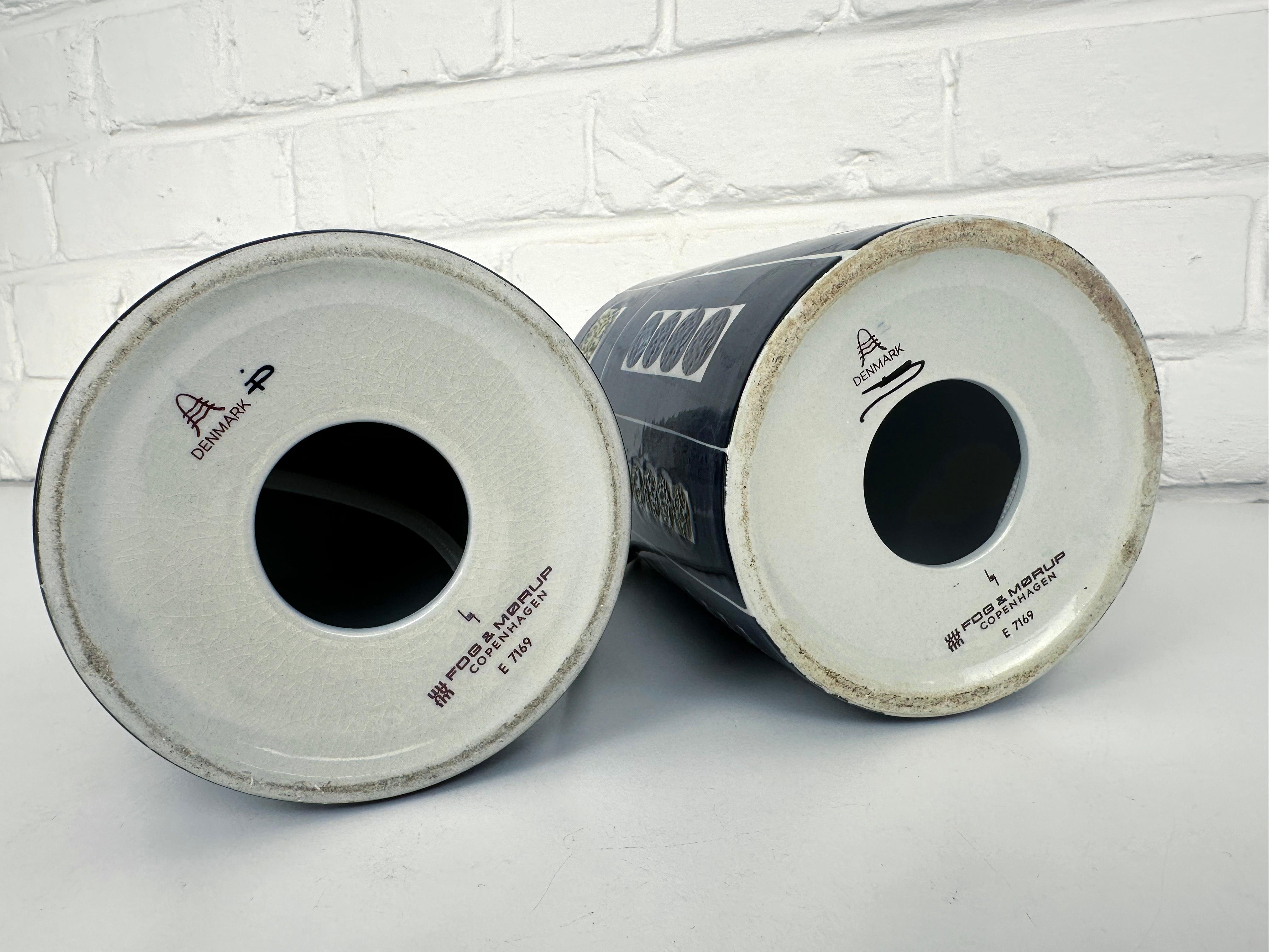 Pair Mid-Century Modern Ceramic Lamps Royal Copenhagen Fog&Morup Denmark 1960s im Angebot 3