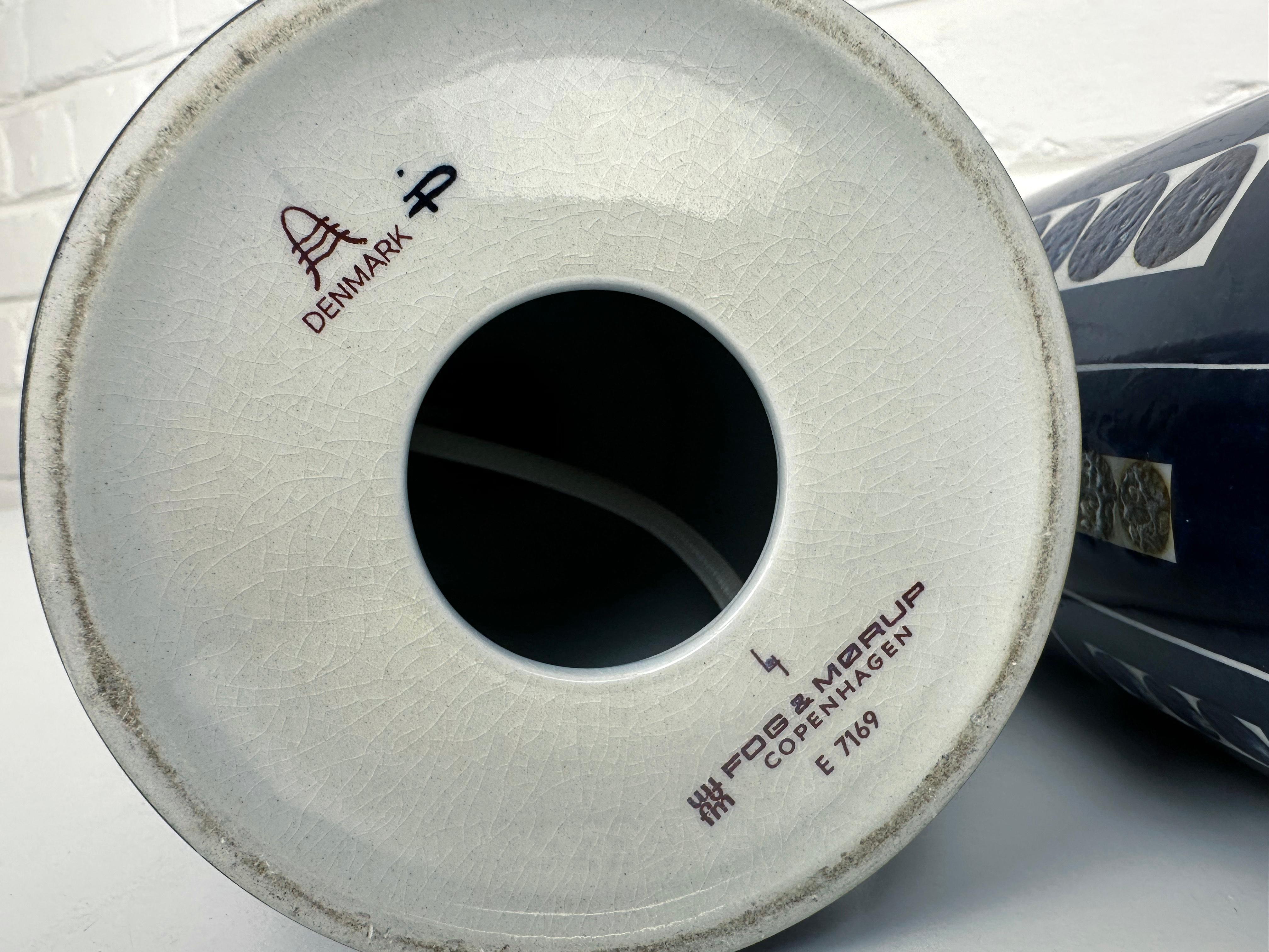 Pair Mid-Century Modern Ceramic Lamps Royal Copenhagen Fog&Morup Denmark 1960s im Angebot 4