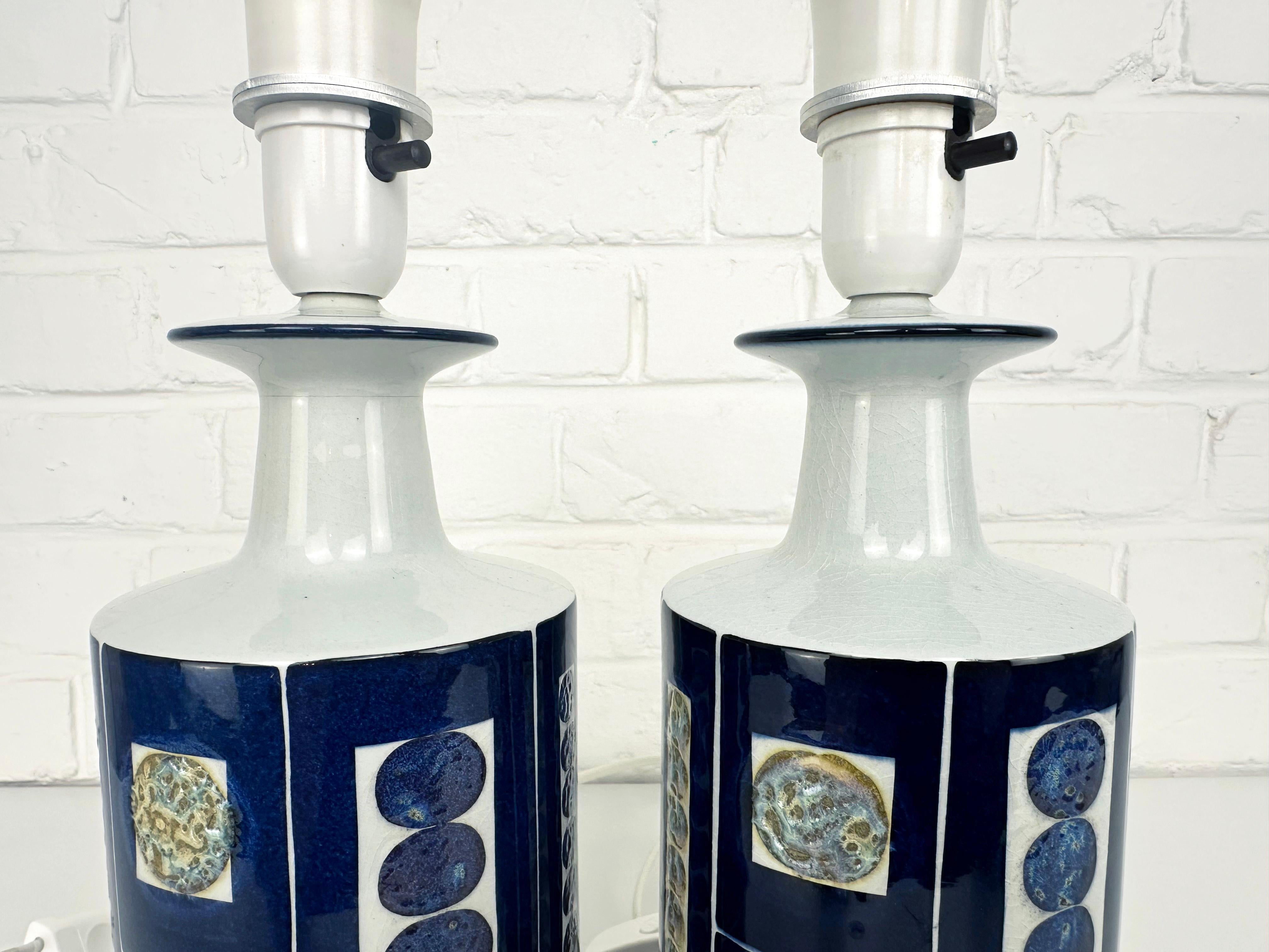Pair Mid-Century Modern Ceramic Lamps Royal Copenhagen Fog&Morup Denmark 1960s im Angebot 5