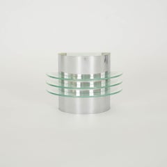 Pair Mid Century Modern Chrome and Glass Sconces