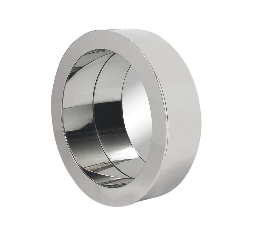 Fin du 20e siècle Paire de miroirs muraux circulaires en chrome en forme de hublot, de style mi-siècle moderne, Curtis Jere en vente