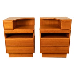 Coppia di Comodini in Teak Danesi Moderni del Mid Century di Scan Coll 1970