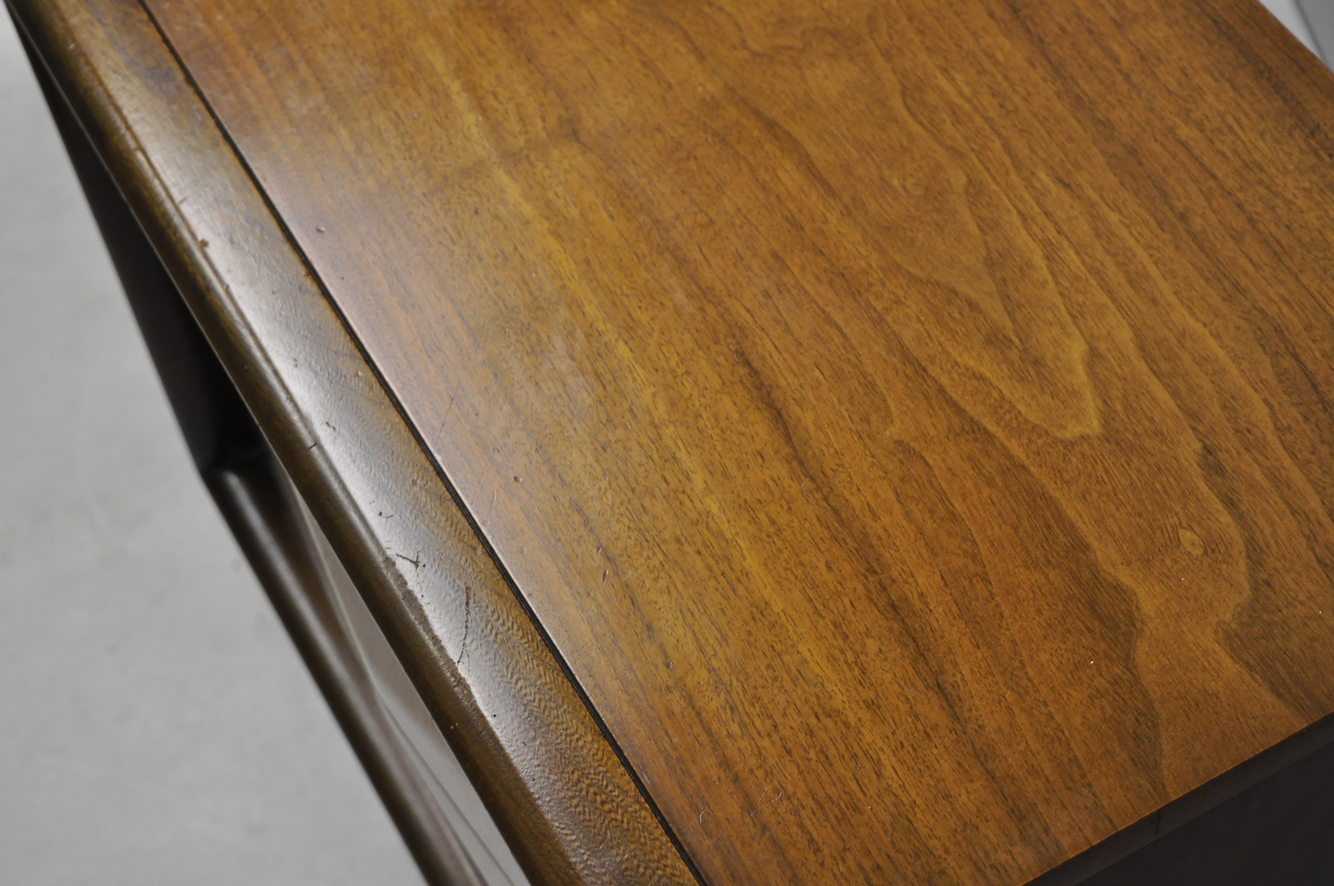 20th Century Mid-Century Modern Diamond Front Walnut Nightstands Bedside Table, United, Pair