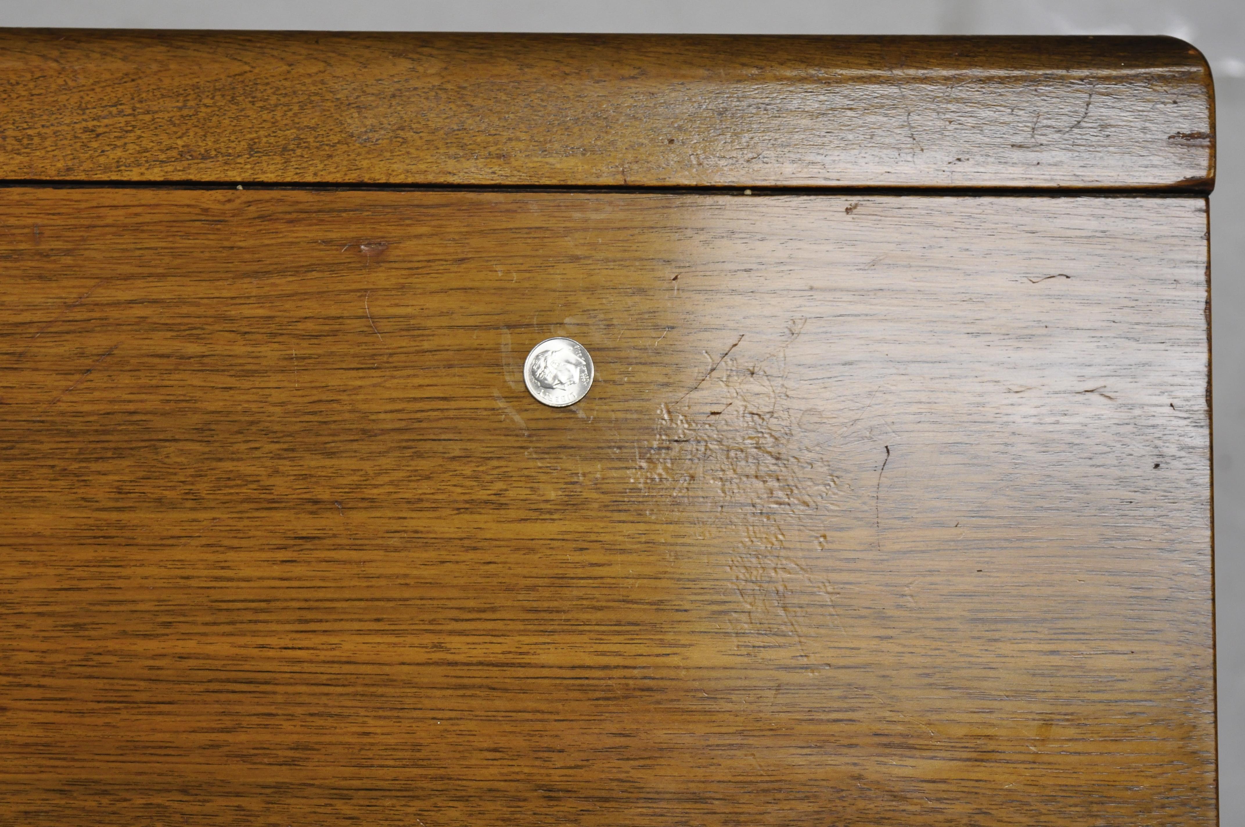 Mid-Century Modern Diamond Front Walnut Nightstands Bedside Table, United, Pair 1