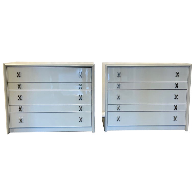 Pair Mid-Century Modern Dresser / Nightstands, Lacquer, Paul Frankl, John  Stuart For Sale at 1stDibs