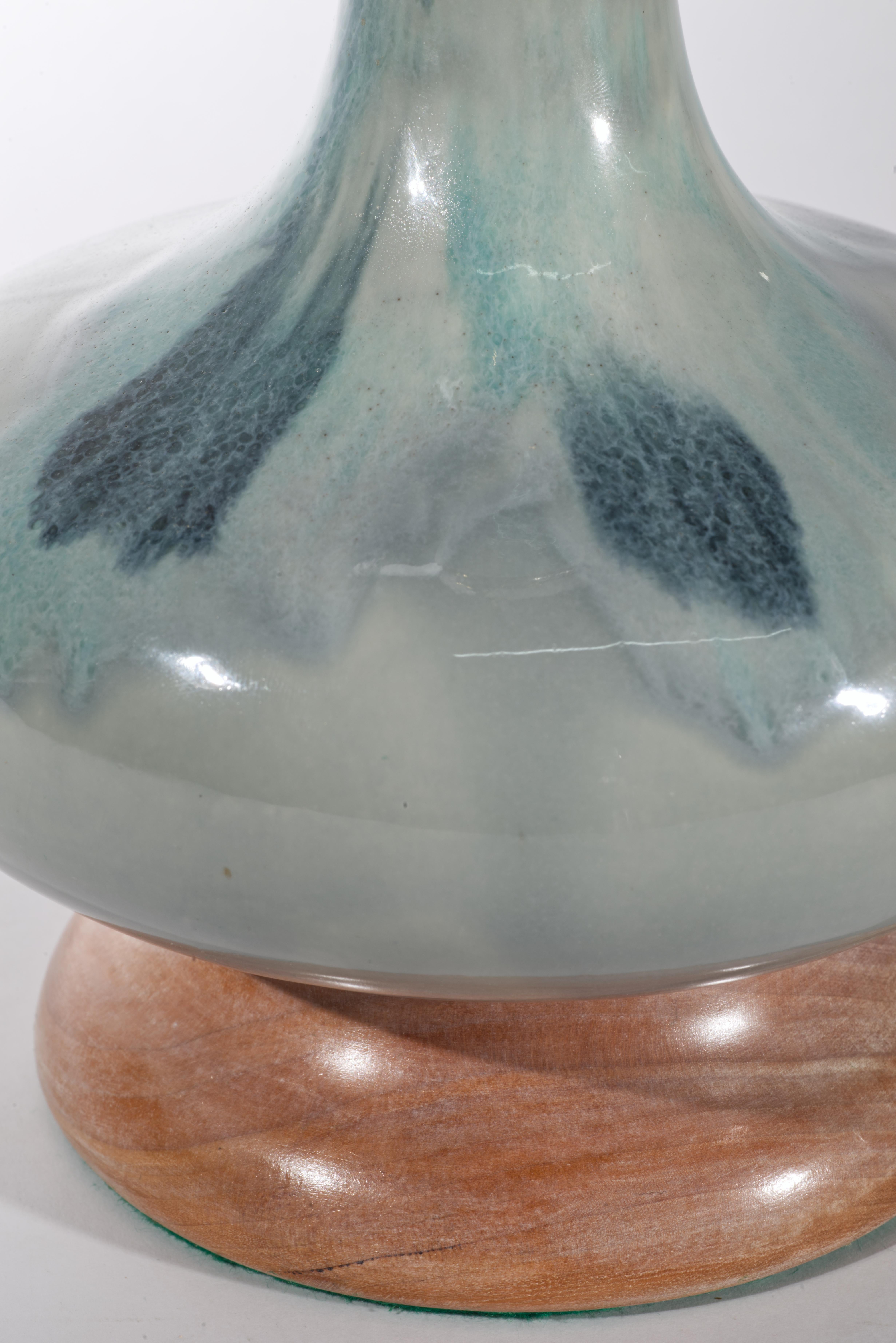Paire de lampes de table en céramique Drip Flambe du milieu du siècle dernier Haeger années 1950 en vente 3