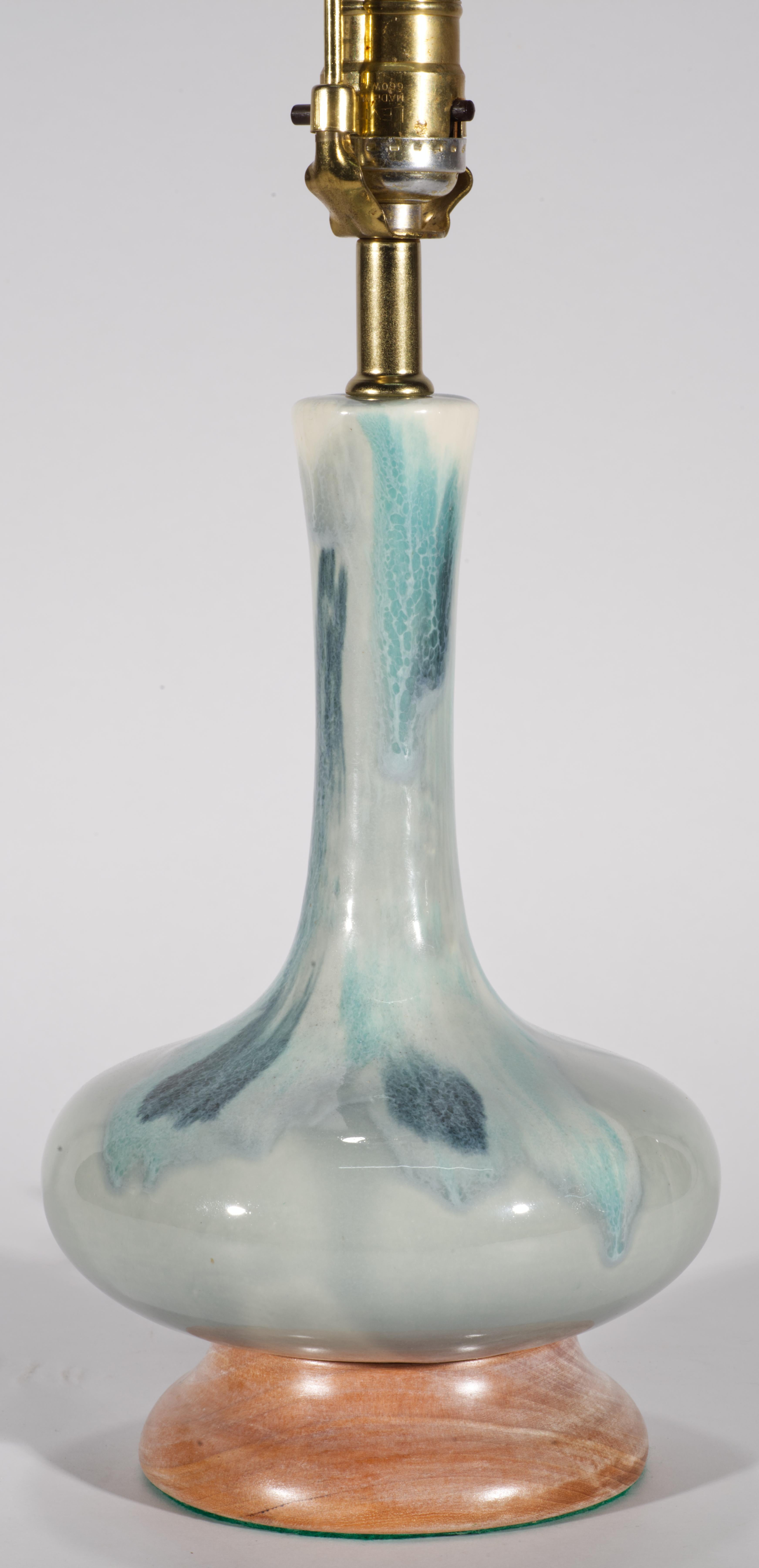 Paire de lampes de table en céramique Drip Flambe du milieu du siècle dernier Haeger années 1950 en vente 4
