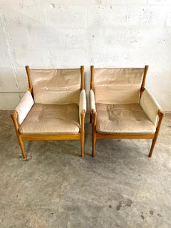 Pair Mid Century Modern Easy Chairs by Dux