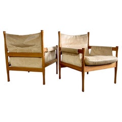 Pair Mid Century Modern Easy Chairs by Dux