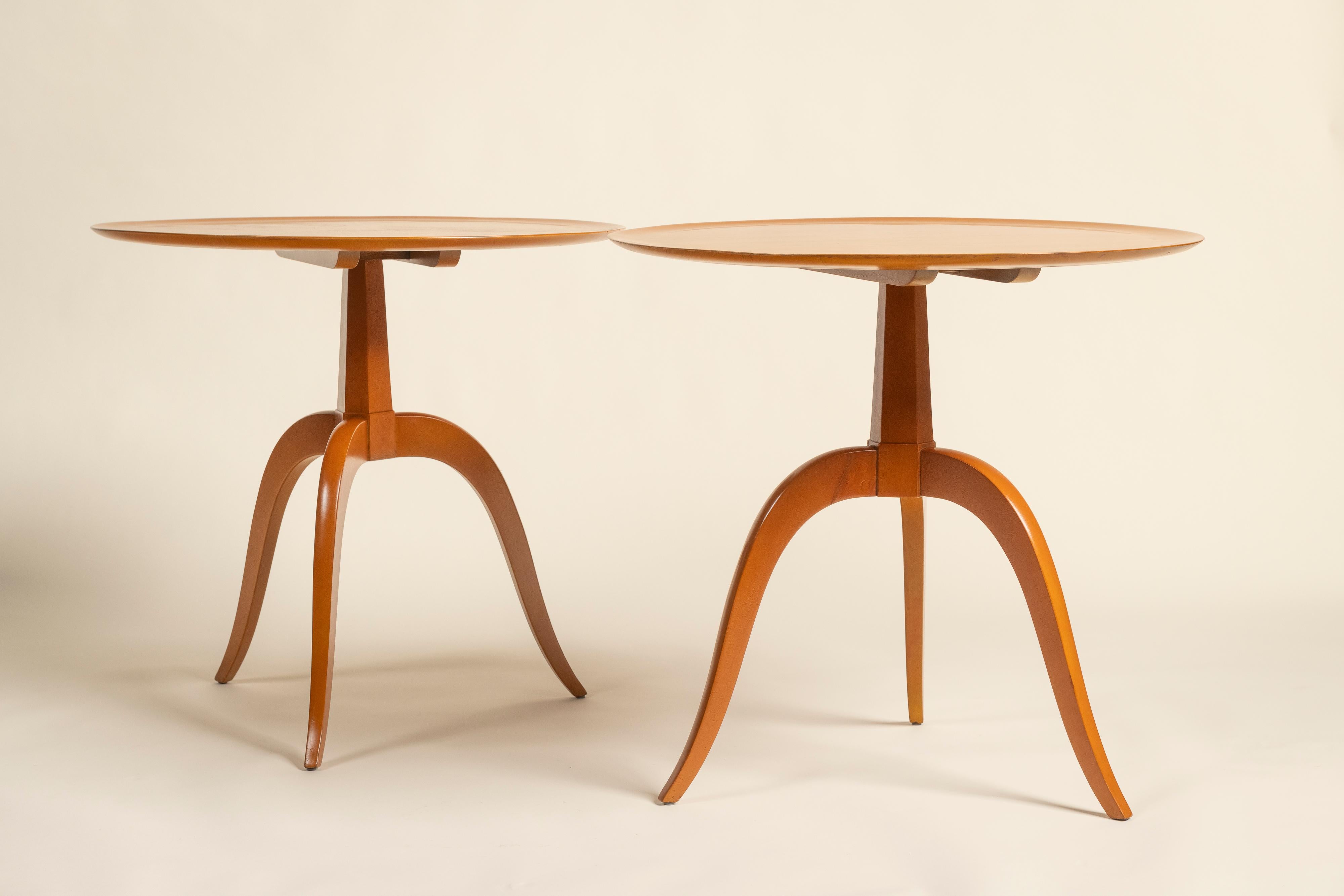 American Pair Mid Century Modern Edward Wormley Side Tables for Dunbar, USA