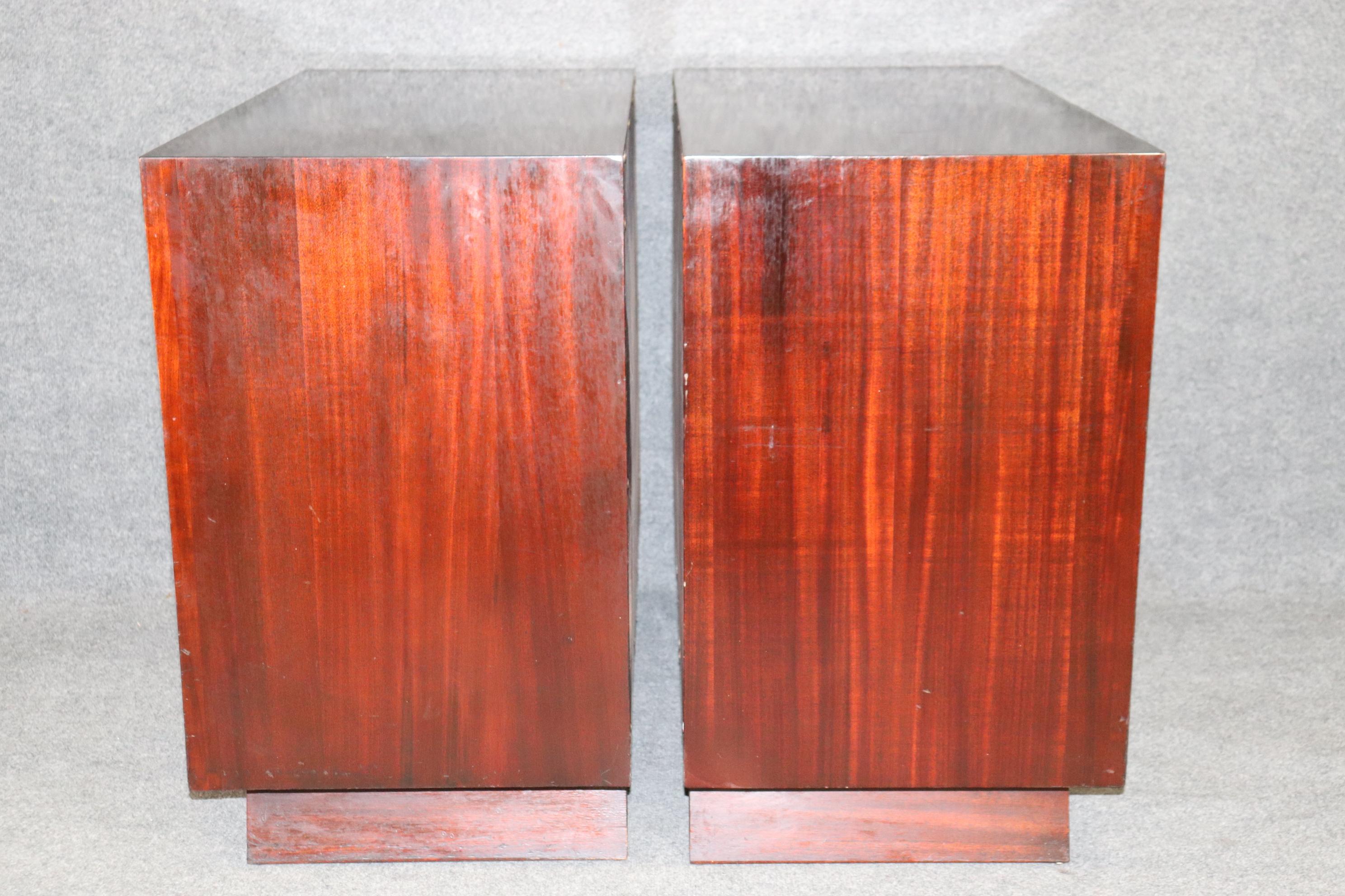 Mid-20th Century Pair Mid-Century Modern Gilded Mahogany Buffets Cabinets, circa 1950 For Sale