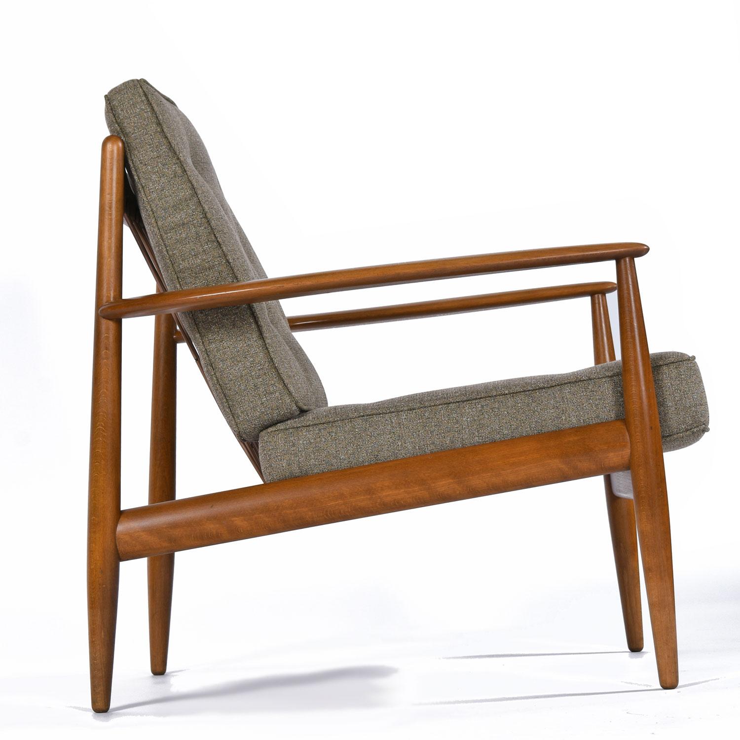 Pair Mid-Century Modern Grete Jalk France Daverkosen Danish Lounge Chairs 3