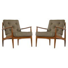 Pair Mid-Century Modern Grete Jalk France Daverkosen Danish Lounge Chairs