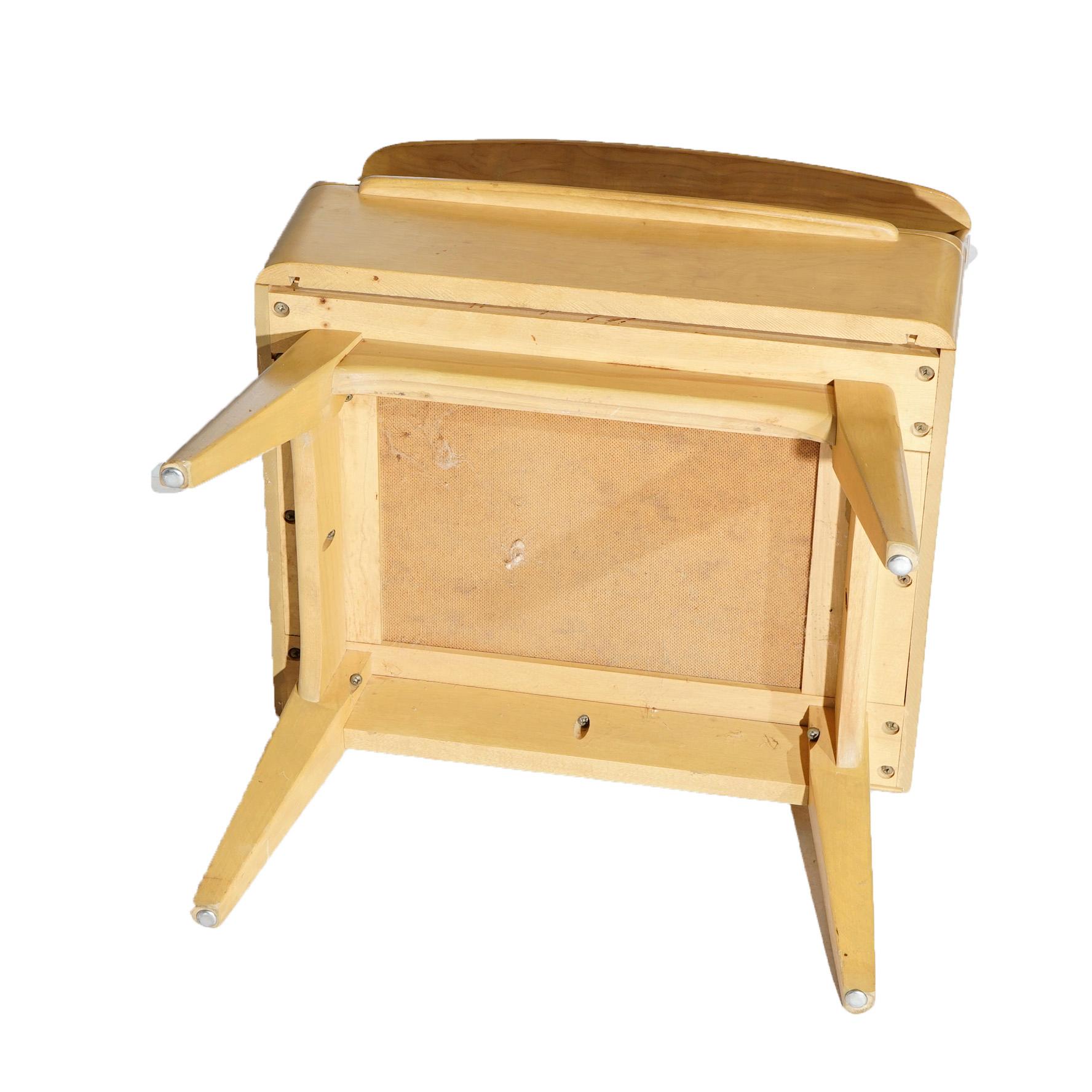 Pair Mid-Century Modern Heywood Wakefield Night Stands with Drawer, Wheat, c1950 4
