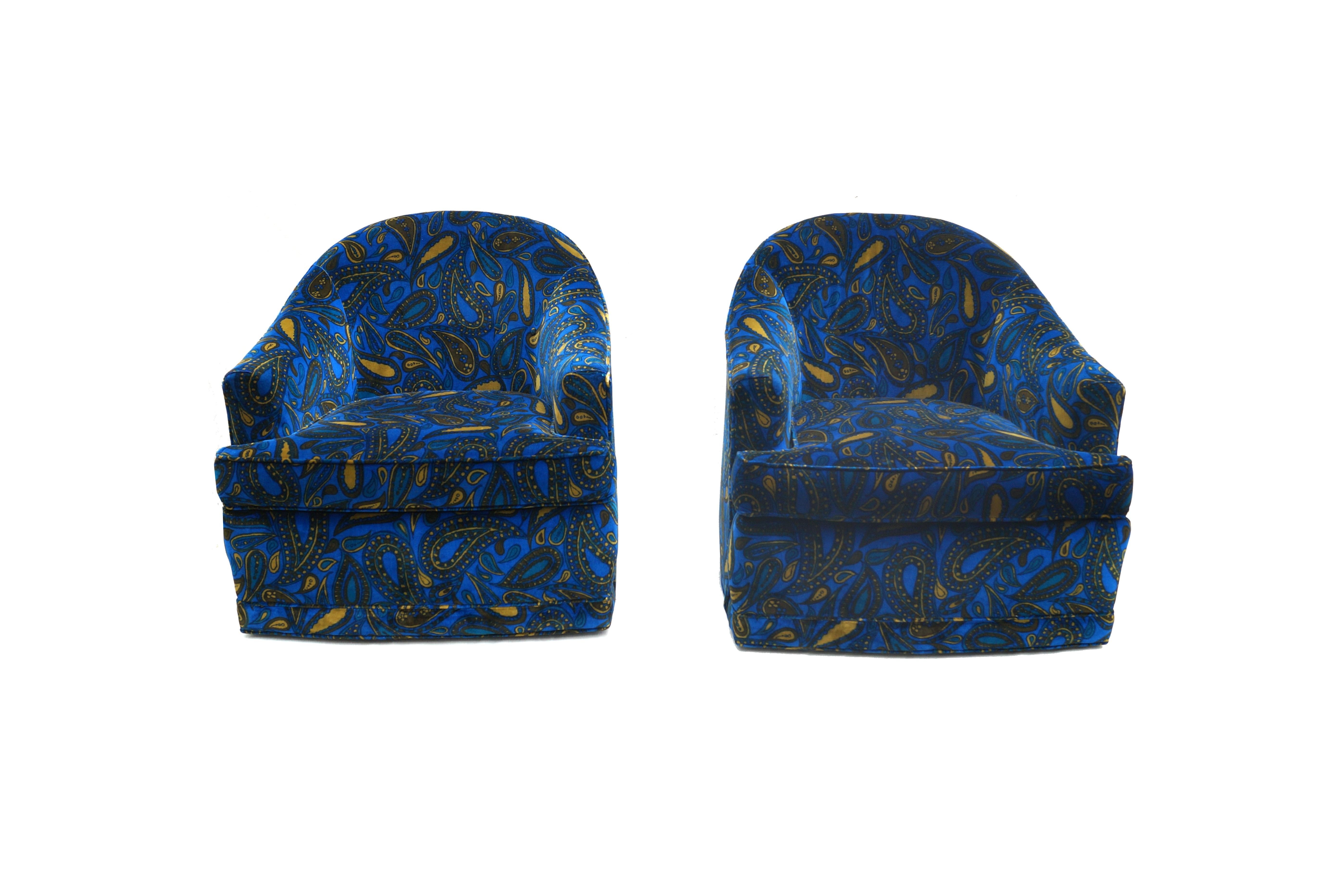 Mid-Century Modern Paire de chaises pivotantes Directional Sedgefield de style The Modernity Jack Larsen en vente