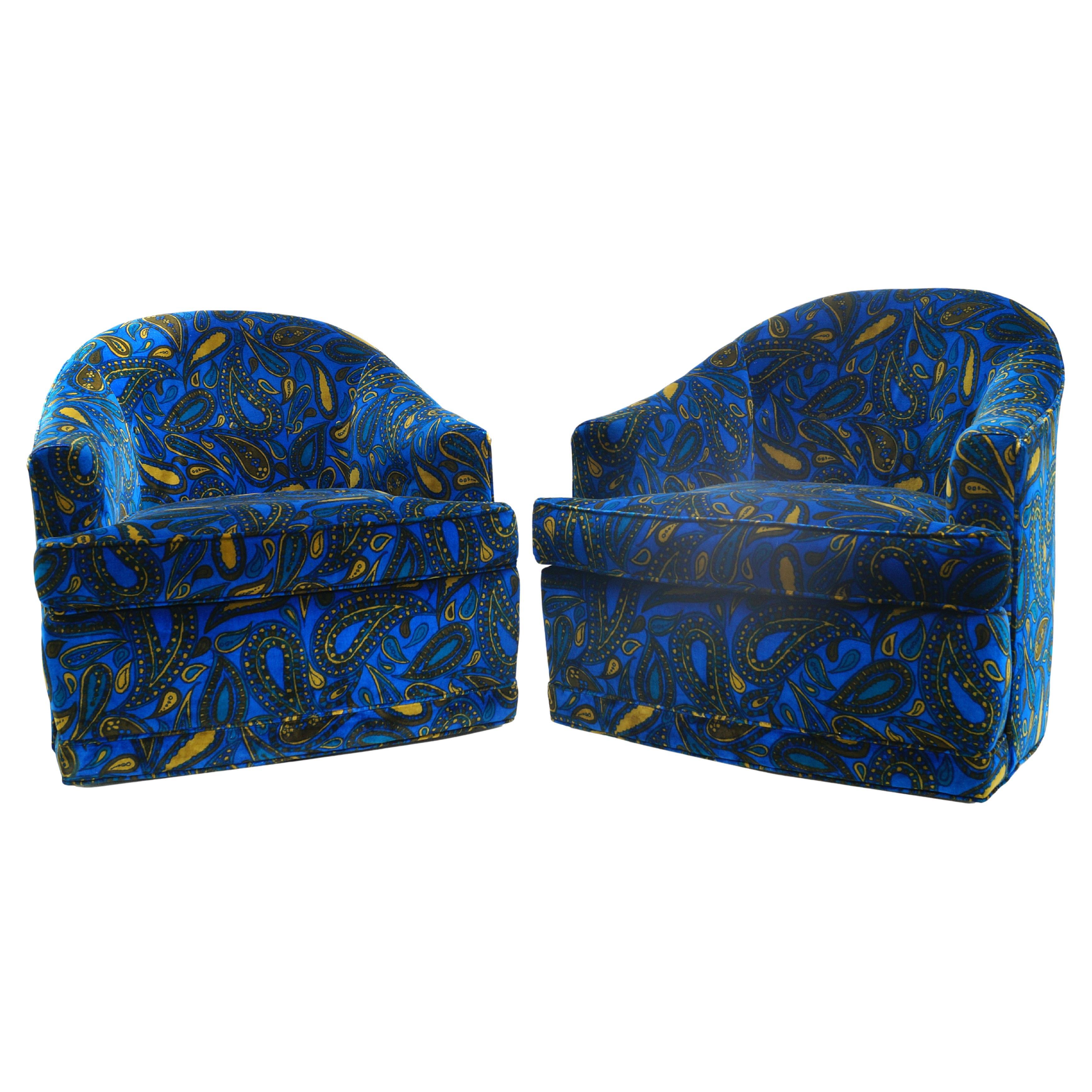 Ein Paar Mid-Century Modern Jack Larsen Stil Directional Sedgefield Drehstühle, Mid-Century Modern