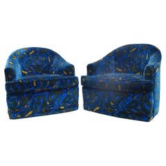 Ein Paar Mid-Century Modern Jack Larsen Stil Directional Sedgefield Drehstühle, Mid-Century Modern