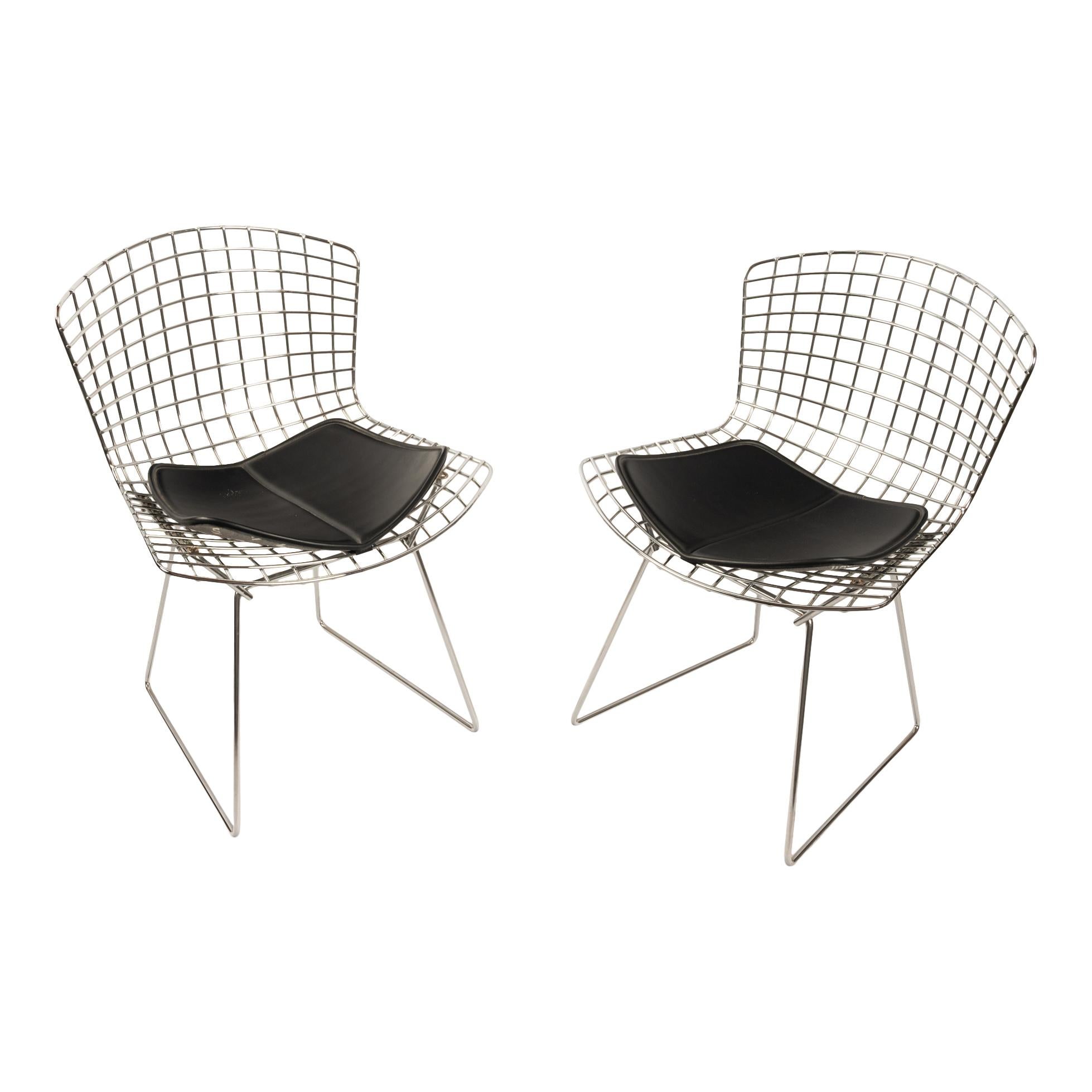 Coppia di poltrone in acciaio dello Studio A di Knoll del Mid Century Modern e pad Harry Bertoia 1970 in vendita 4