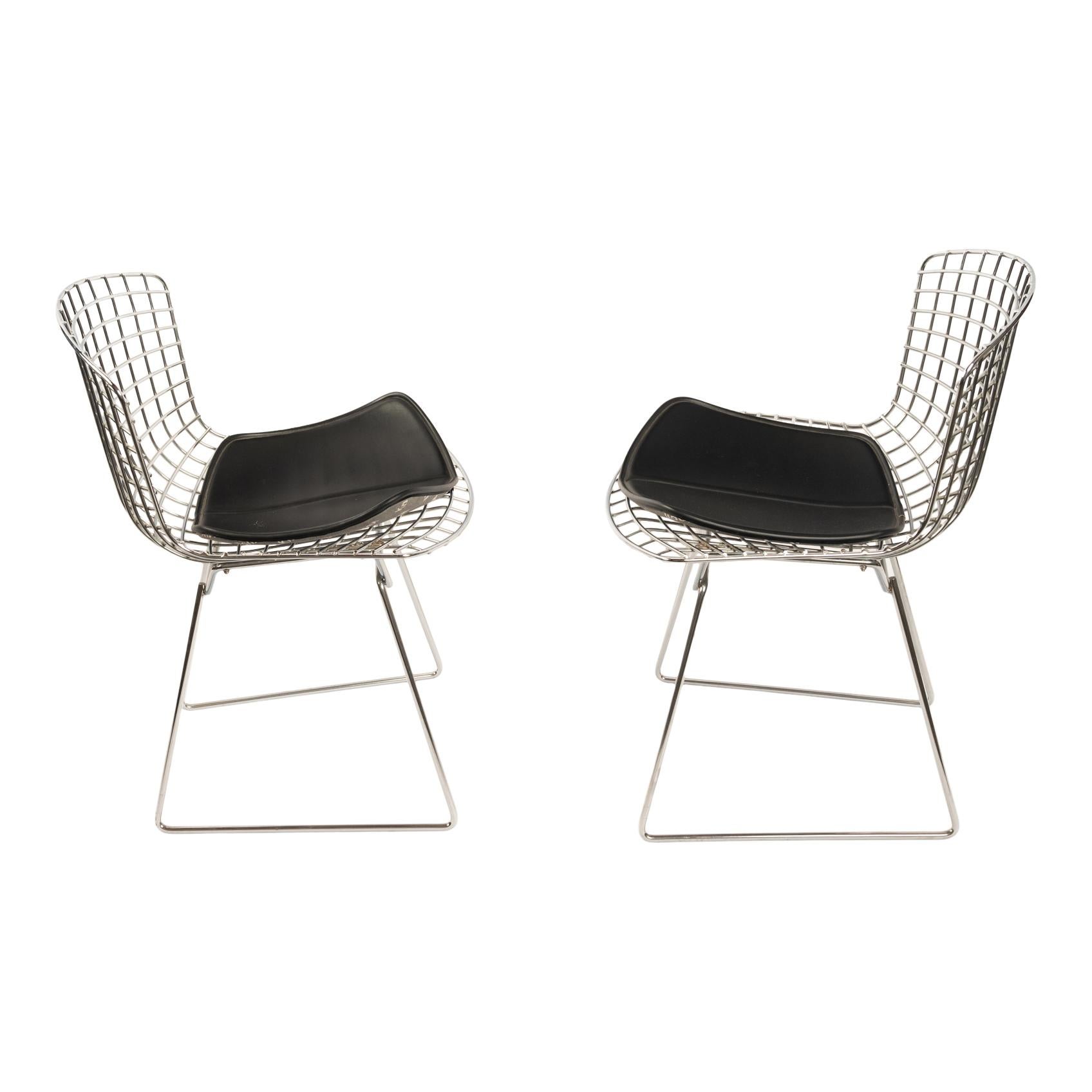 Coppia di poltrone in acciaio dello Studio A di Knoll del Mid Century Modern e pad Harry Bertoia 1970 in vendita 5