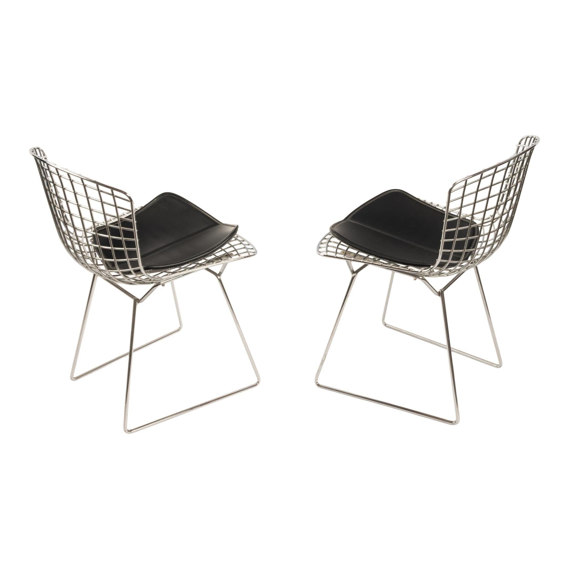 Coppia di poltrone in acciaio dello Studio A di Knoll del Mid Century Modern e pad Harry Bertoia 1970 in vendita 1