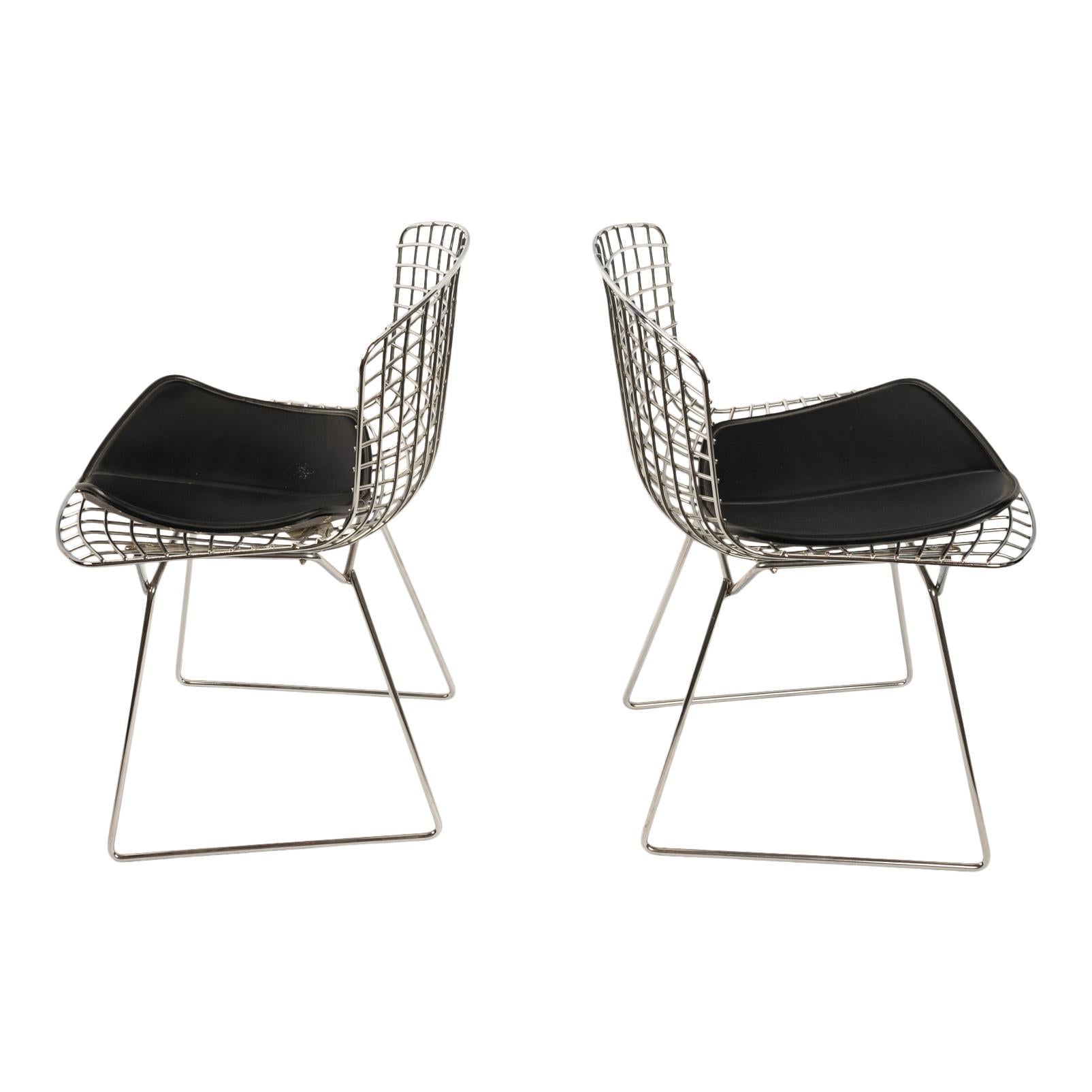 Coppia di poltrone in acciaio dello Studio A di Knoll del Mid Century Modern e pad Harry Bertoia 1970 in vendita 2