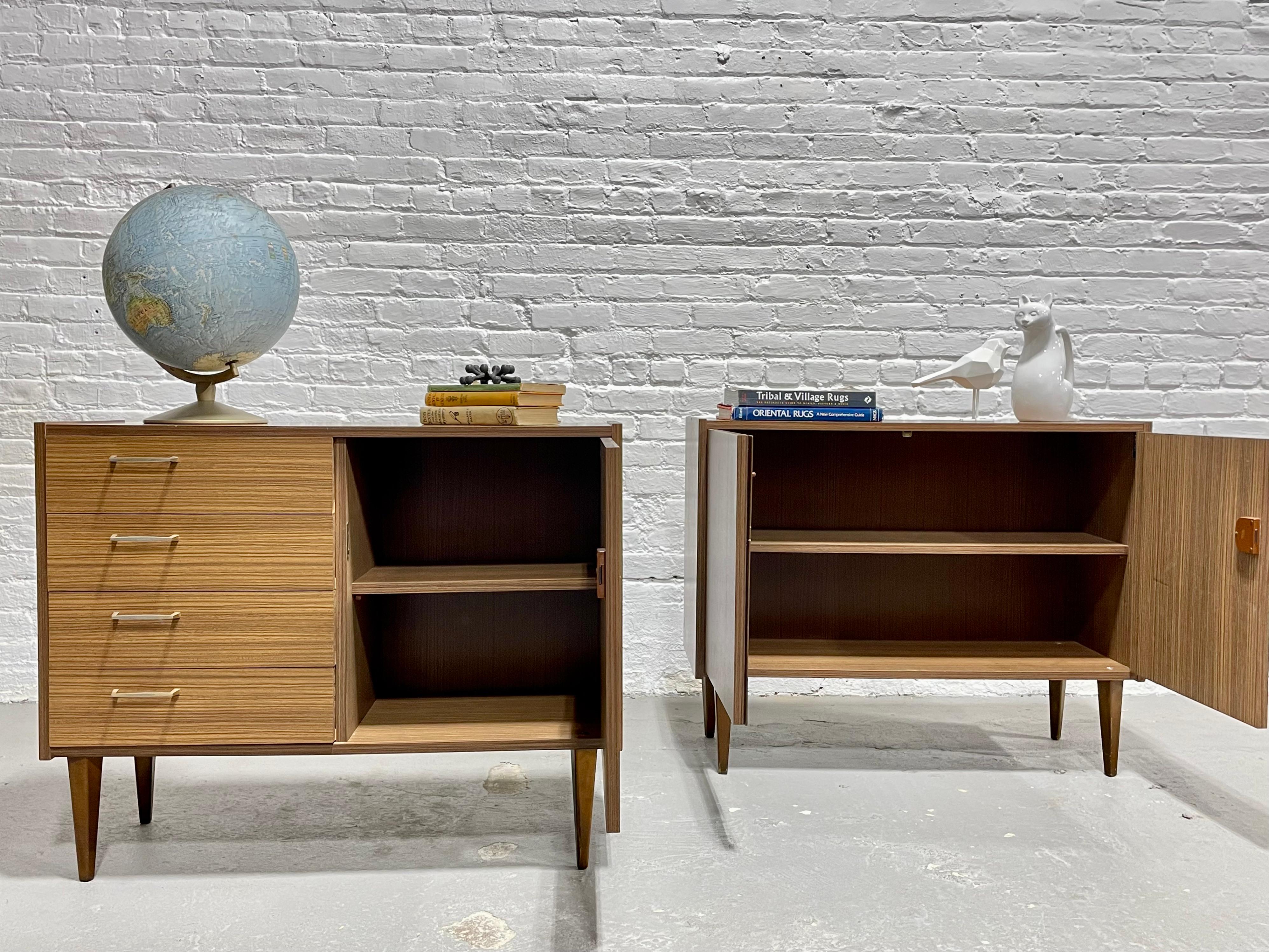 PAIR Mid Century MODERN Laminate CREDENZAS/ Cabinets, Made in Germany, c. 1960's For Sale 7