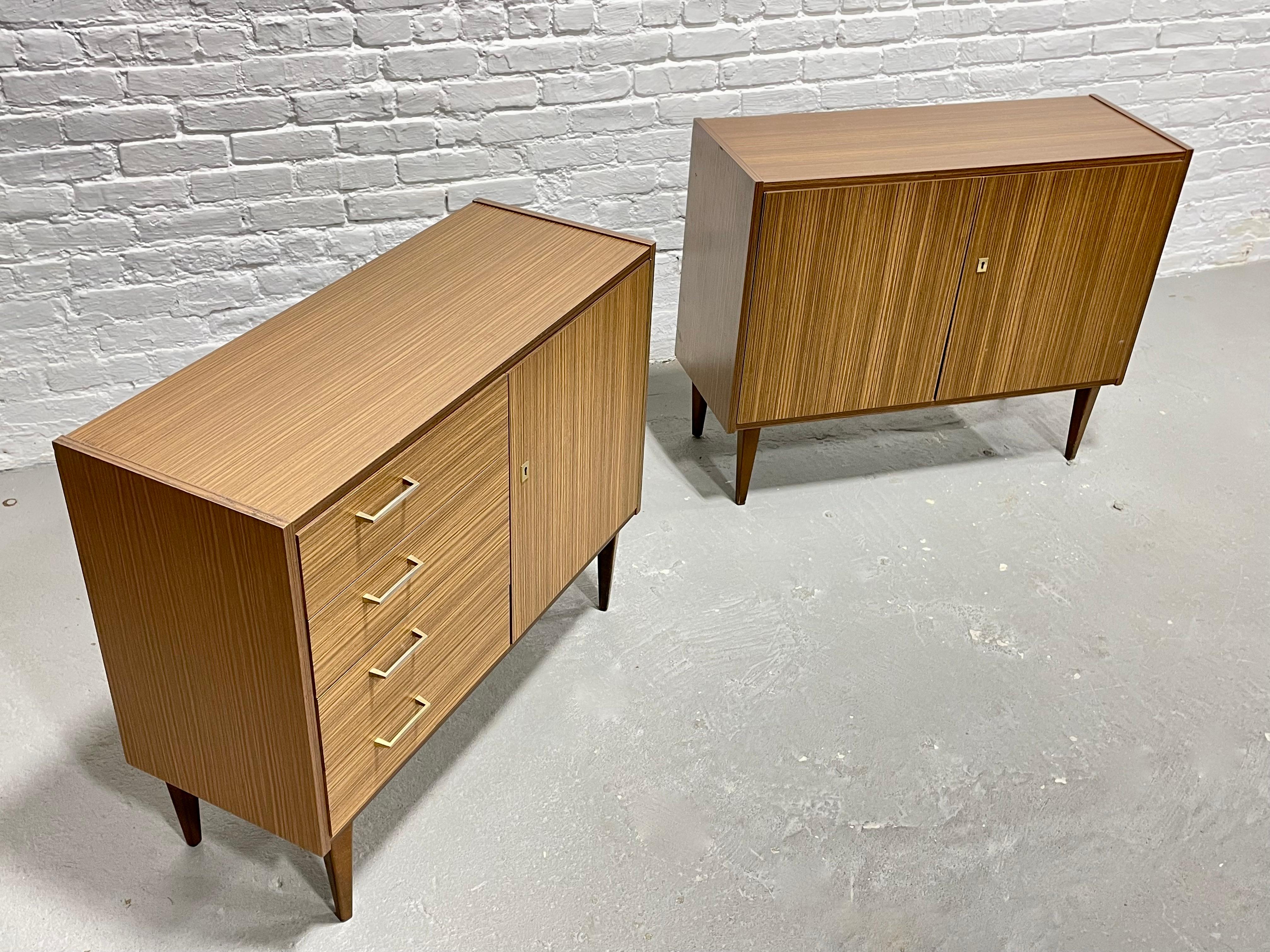 PAIR Mid Century MODERN Laminate CREDENZAS/ Cabinets, Made in Germany, c. 1960's For Sale 9