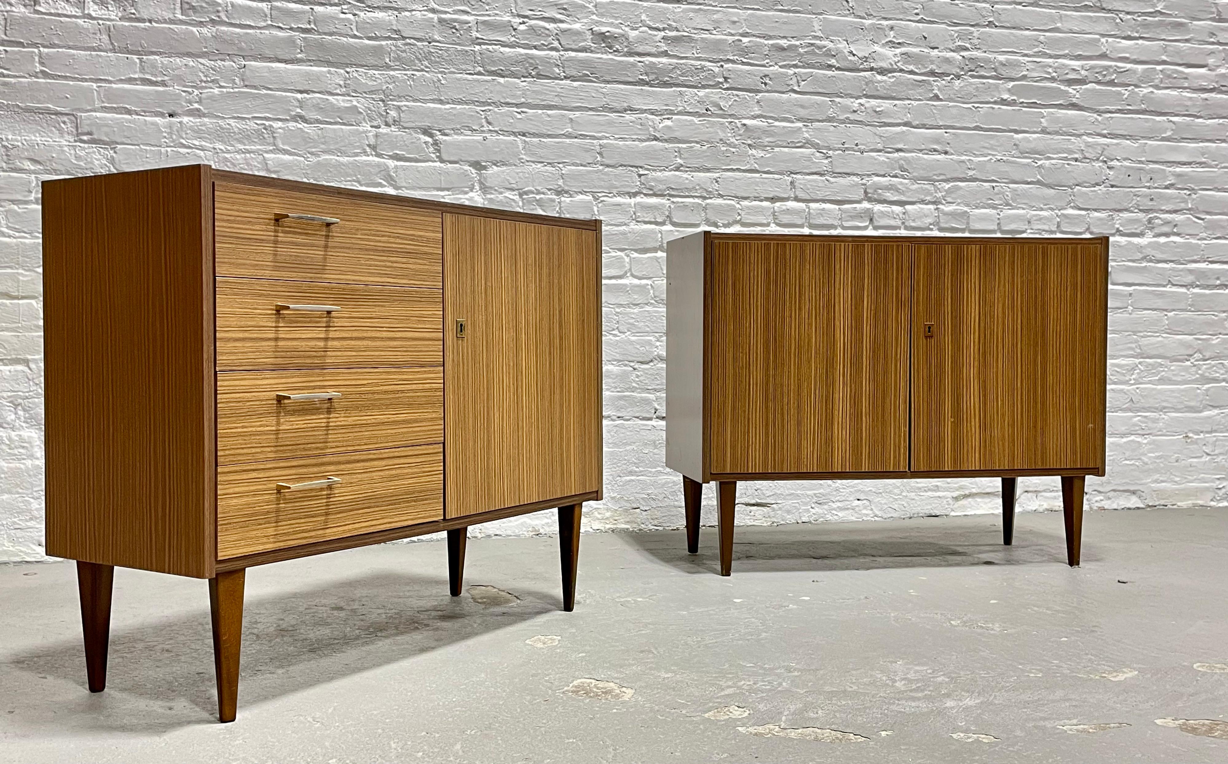 PAIR Mid Century MODERN Laminate CREDENZAS/ Cabinets, Made in Germany, c. 1960's In Good Condition For Sale In Weehawken, NJ