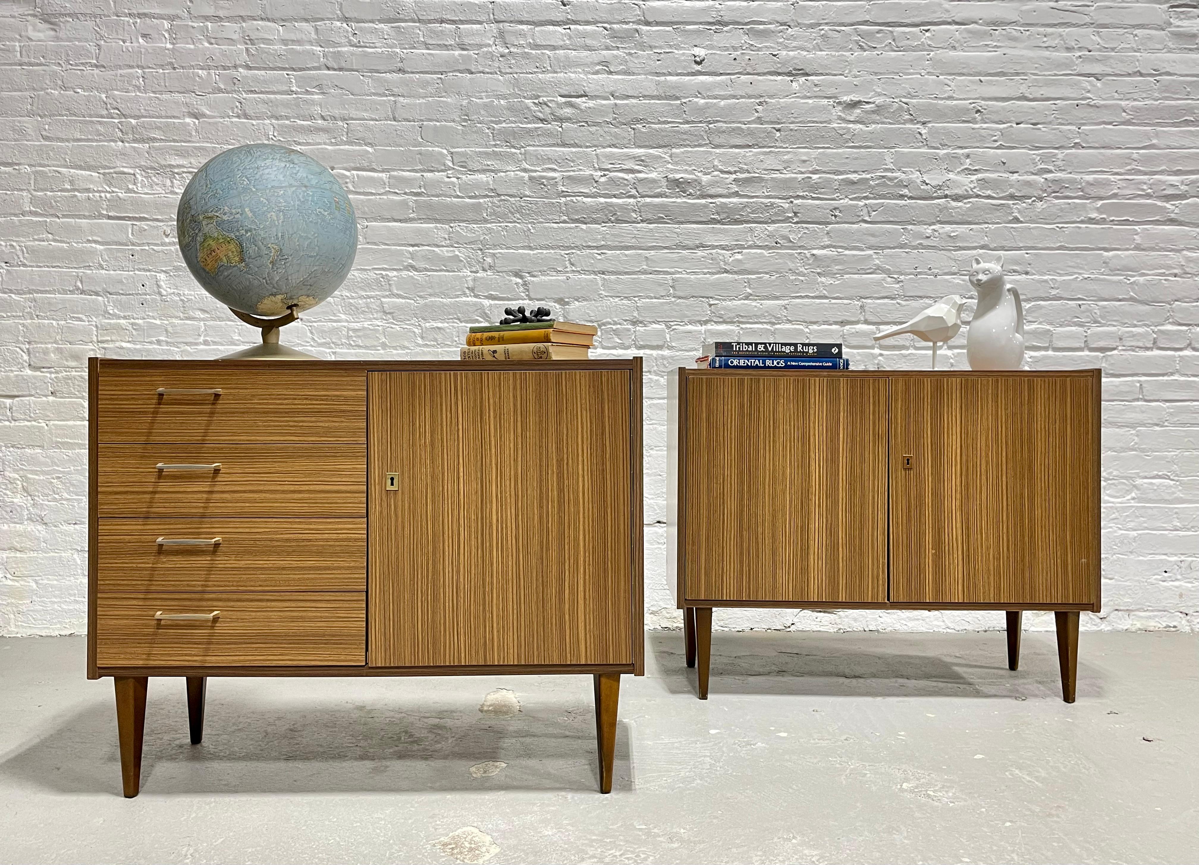 Mid-20th Century PAIR Mid Century MODERN Laminate CREDENZAS/ Cabinets, Made in Germany, c. 1960's For Sale