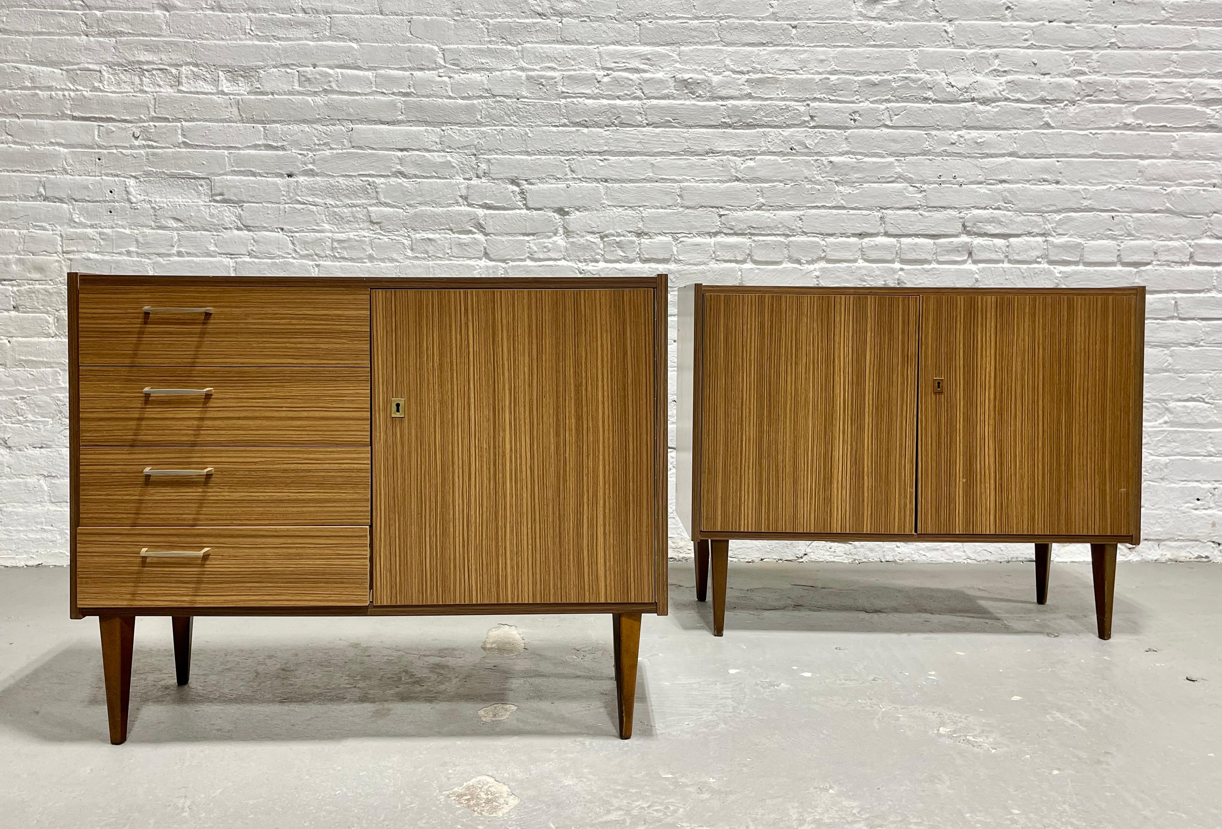 PAIR Mid Century MODERN Laminate CREDENZAS/ Cabinets, Made in Germany, c. 1960's For Sale 1